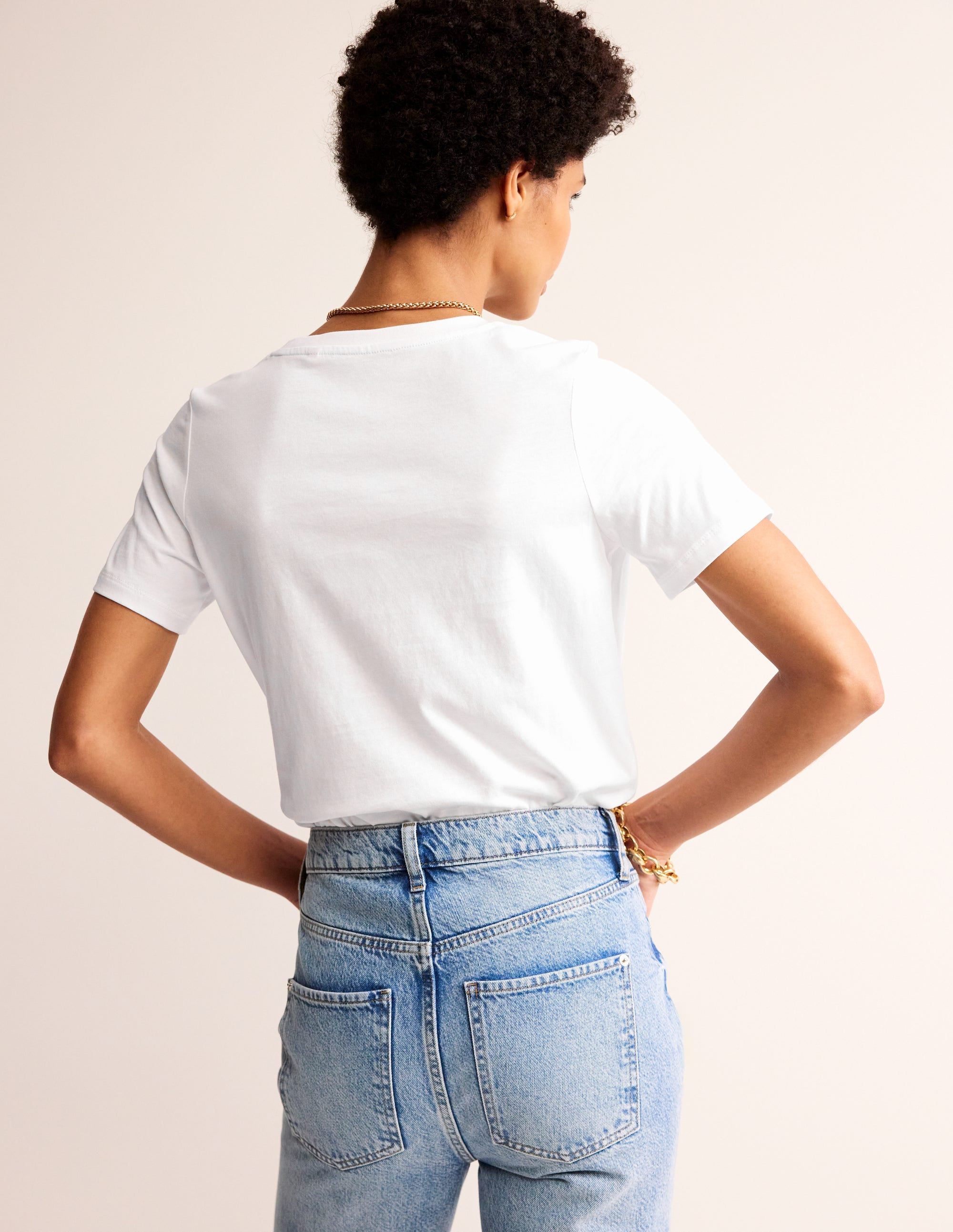 T-shirt Rosa brodé-Blanc, motif Oops A Daisy - Image 3