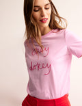 Rosa Besticktes T-Shirt-Süßer Flieder, Okey Dokey