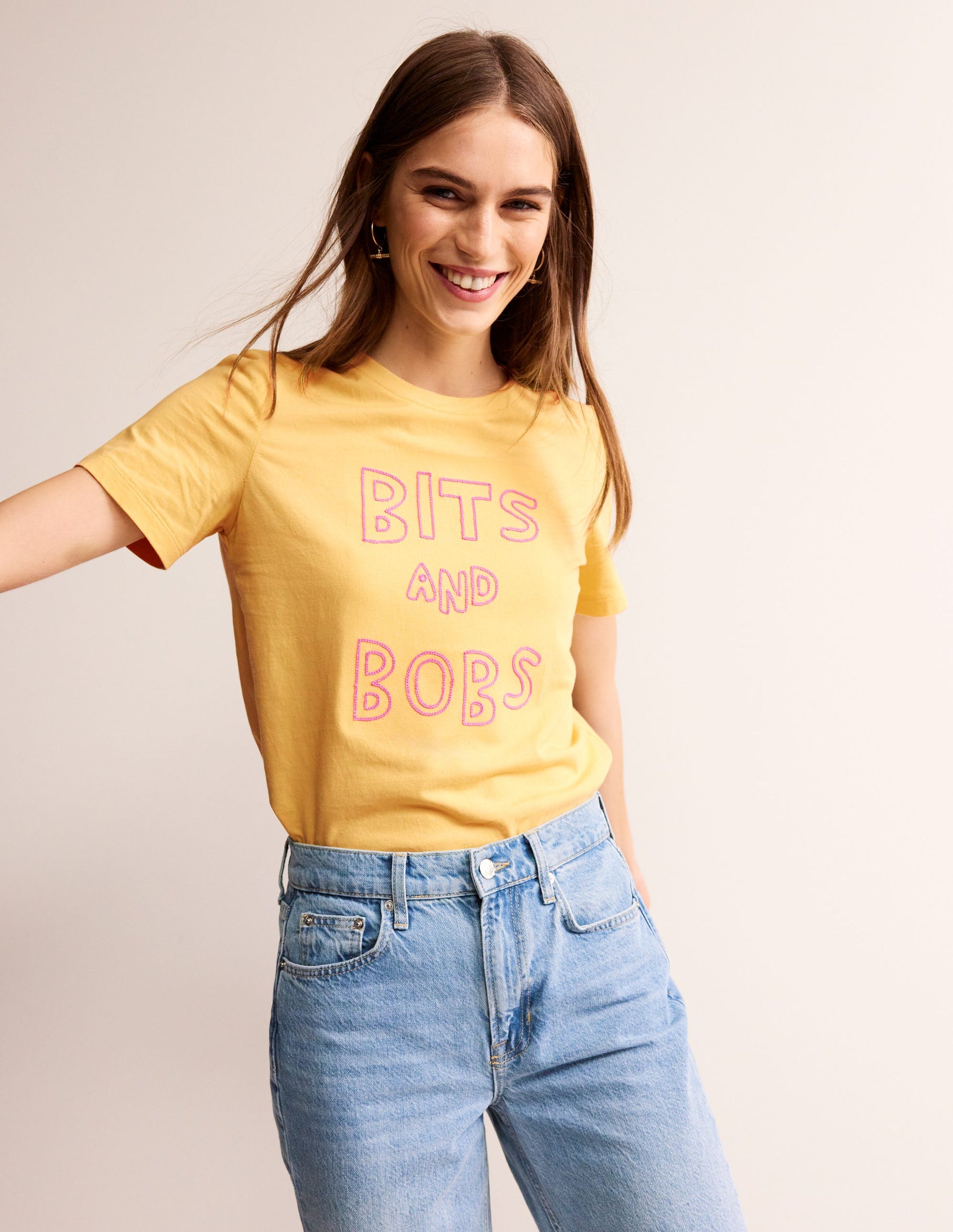 Rosa Embroidered T-Shirt-Dusky Citron, Bits and Bobs-1