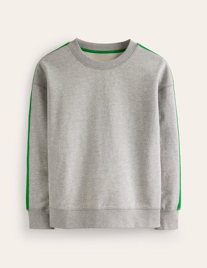 Swaetshirt mit überschnittener Schulter-Grün Neon Streifen
