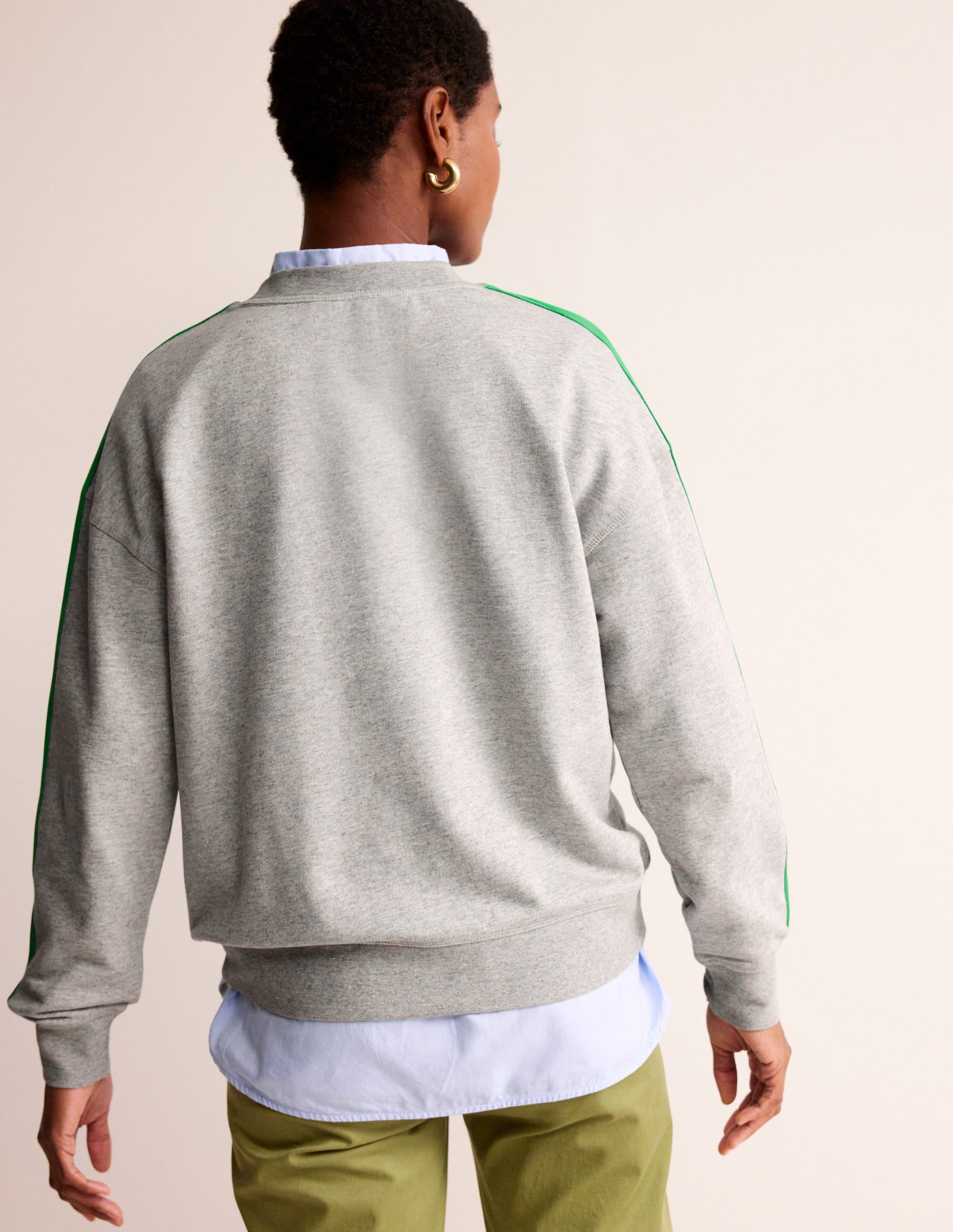 Emi Sweatshirt mit lockerer Passform-Grün Neon Streifen - Image 3