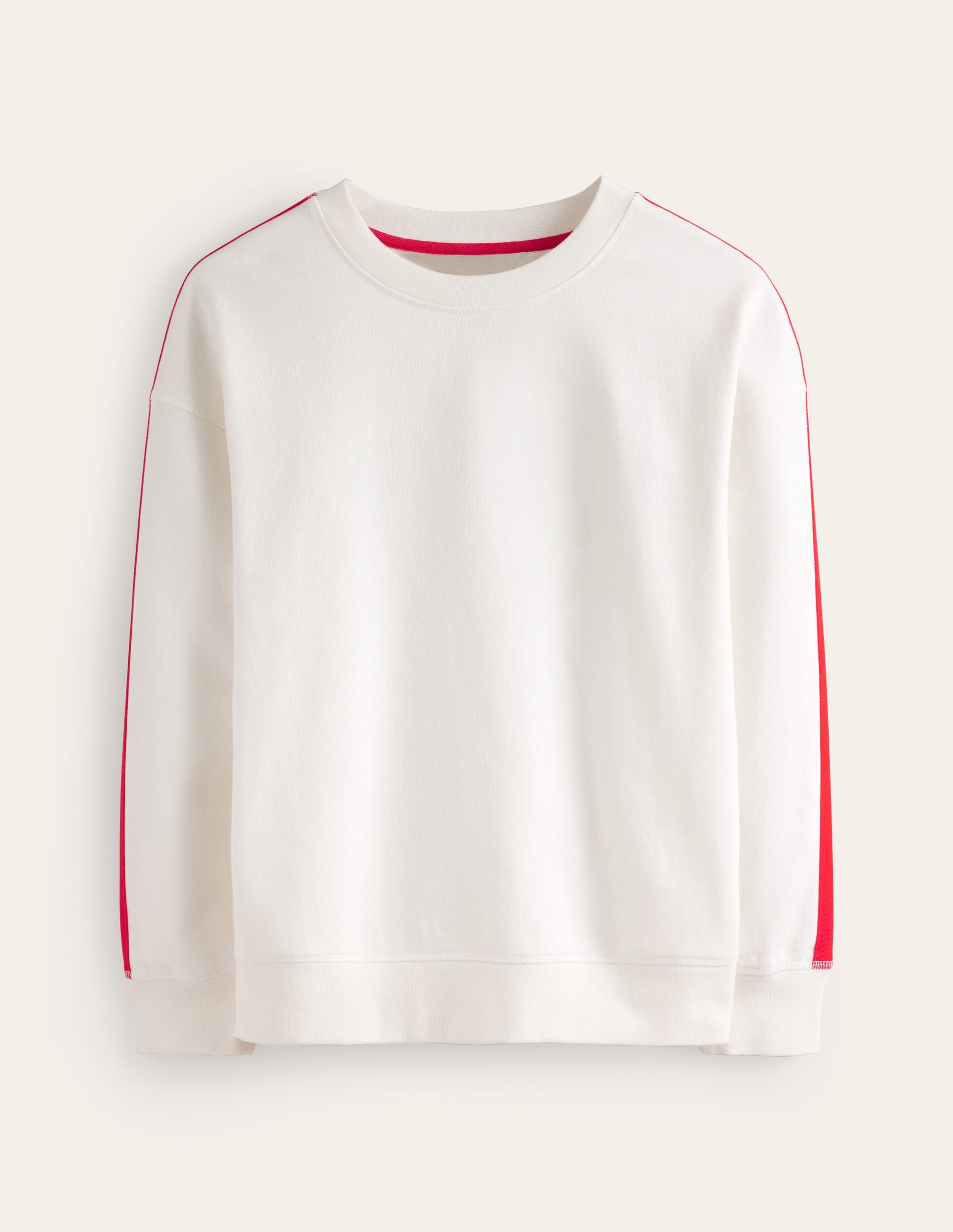 Emi Relaxed Sweatshirt-Ivory Red Stripe-5