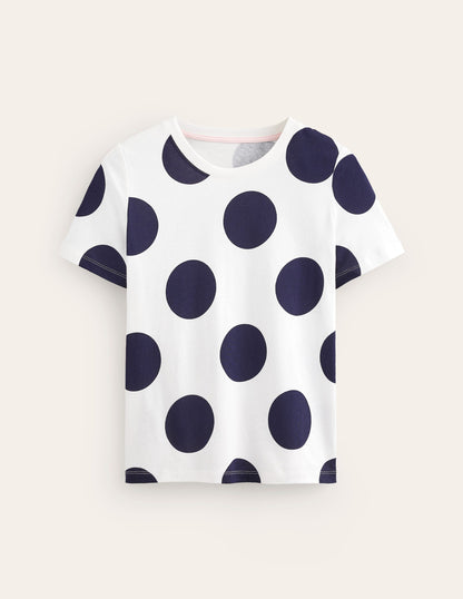 Rosa Printed T-Shirt-Ivory, Spots