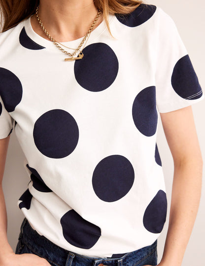 Rosa Printed T-Shirt-Ivory, Spots