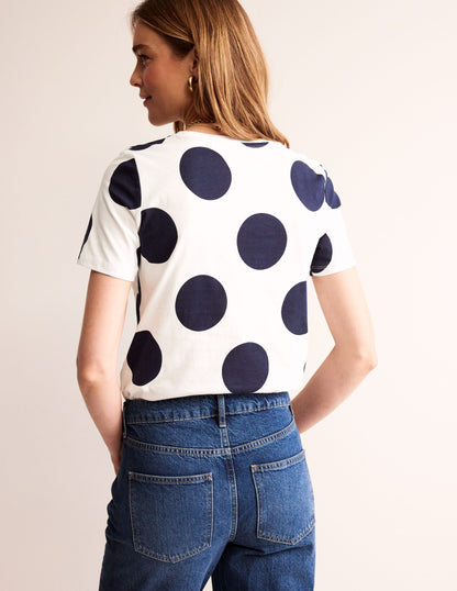 Rosa Printed T-Shirt-Ivory, Spots