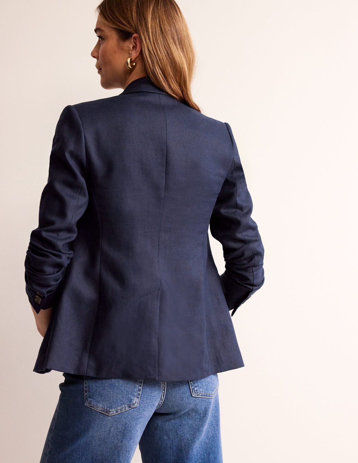Marylebone Leinenblazer-Aqua Marine Marl - Image 3