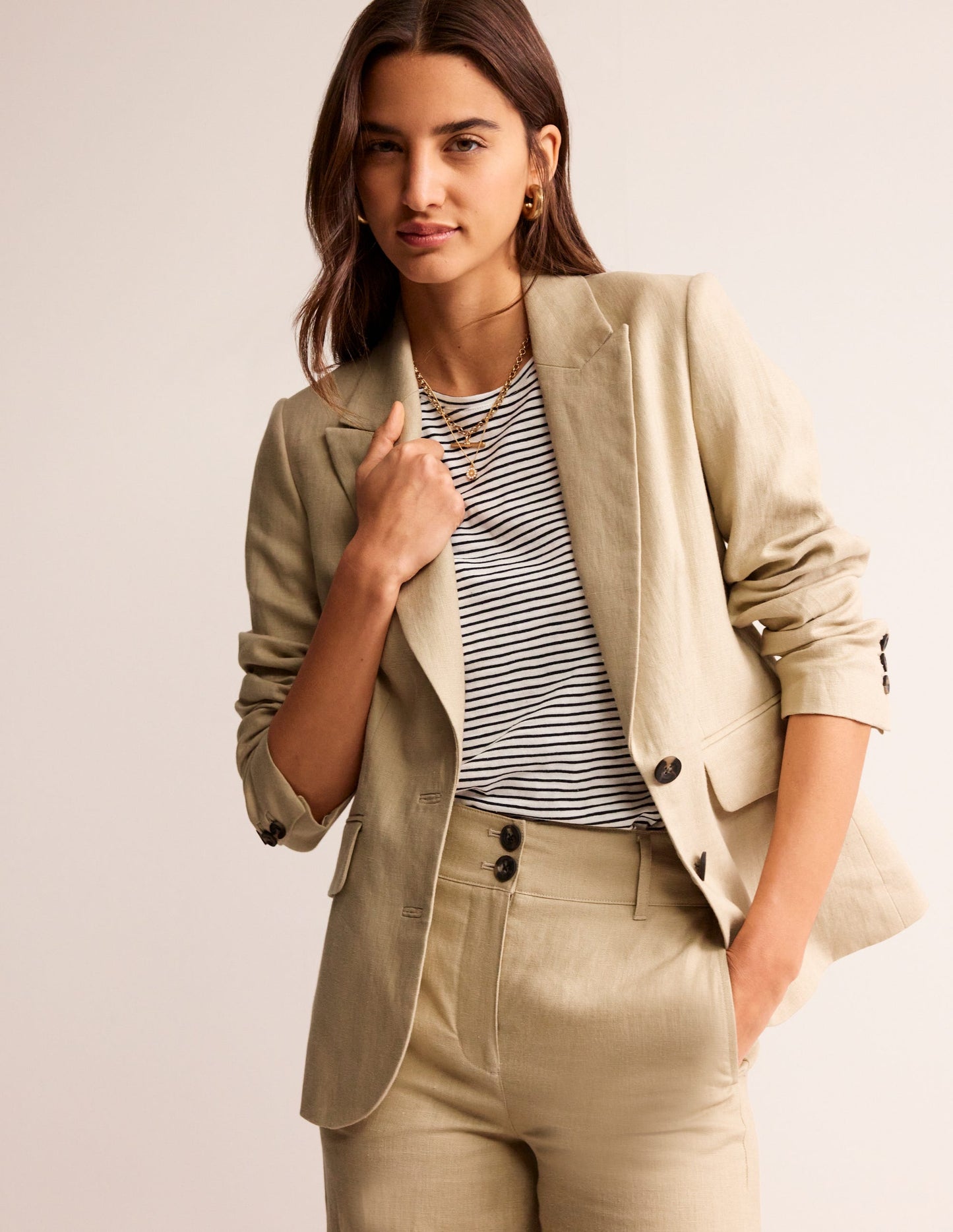 Marylebone Linen Blazer-Neutral