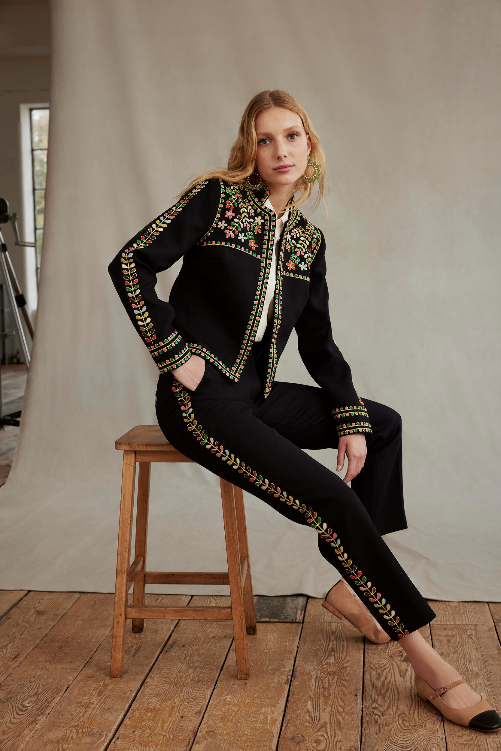 Embroidered Icon Jacket-Navy - Image 8