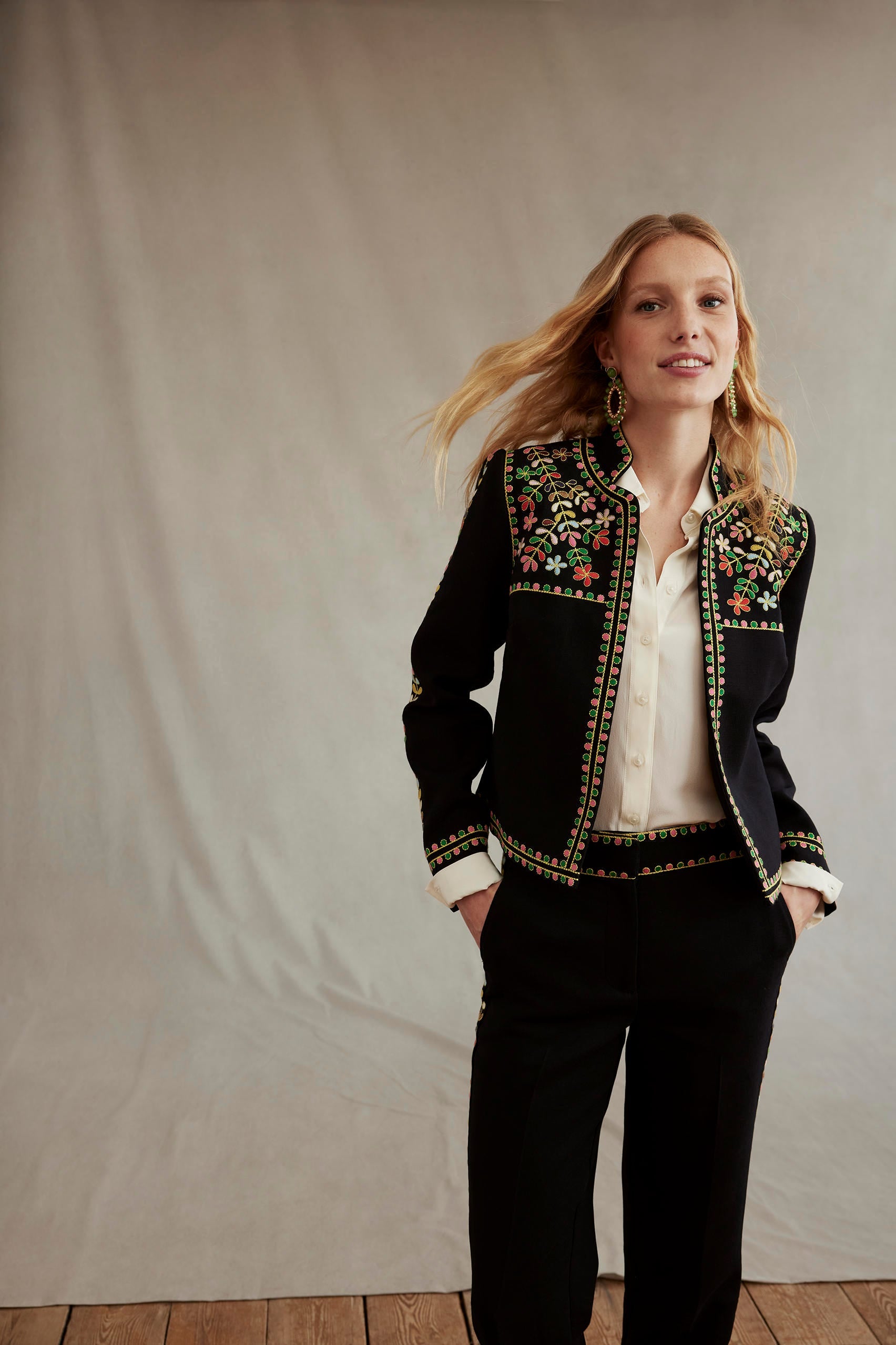 Embroidered Icon Jacket-Navy - Image 9