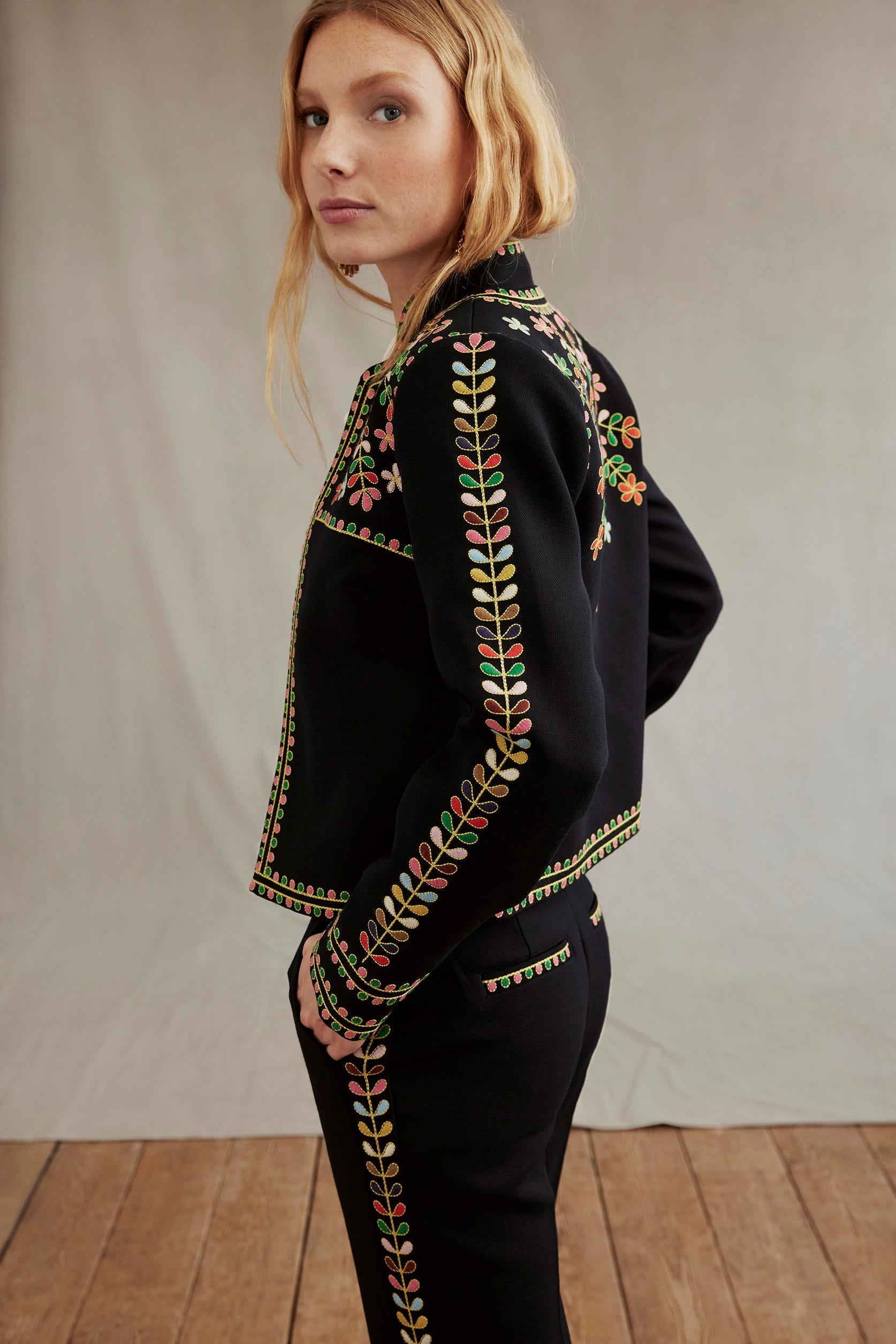 Embroidered Icon Jacket-Navy - Image 10