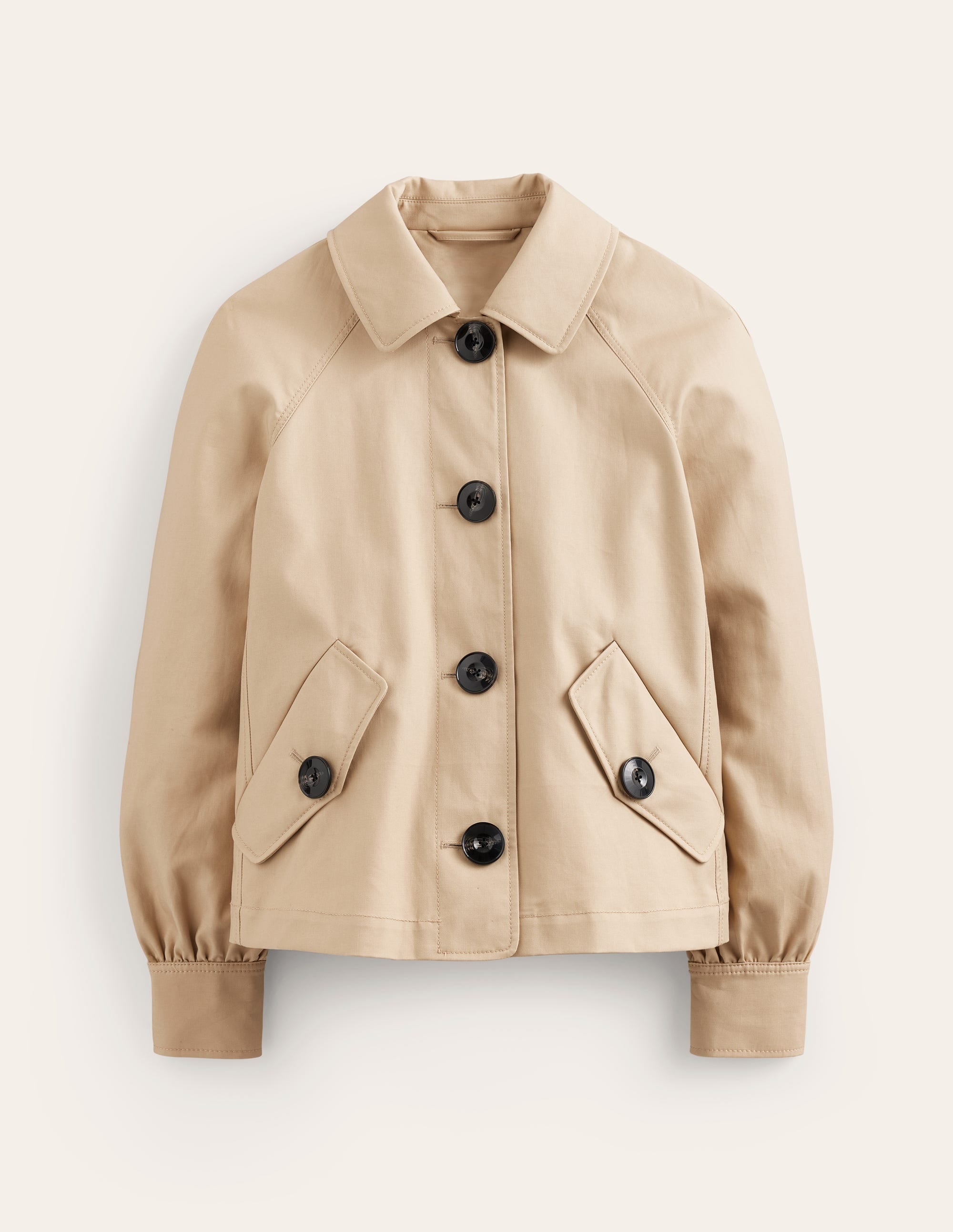 Kurzer Trenchcoat-Neutral mit knalligem Rot - Image 5
