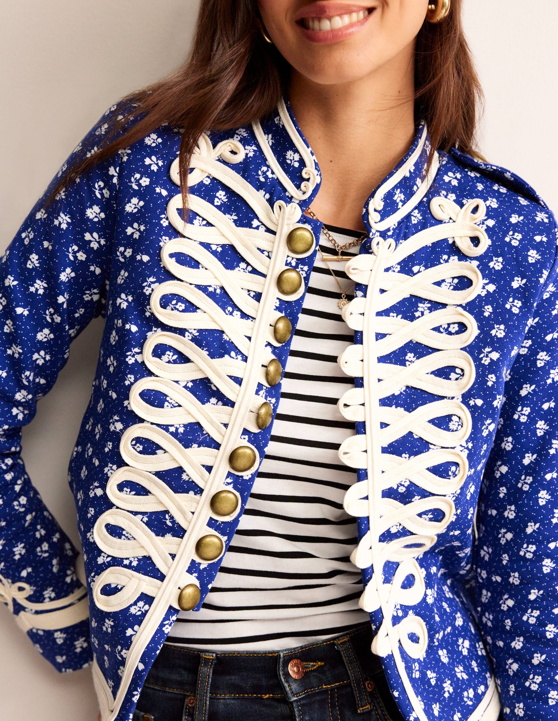 Militärjacke aus Jersey-Blau-2