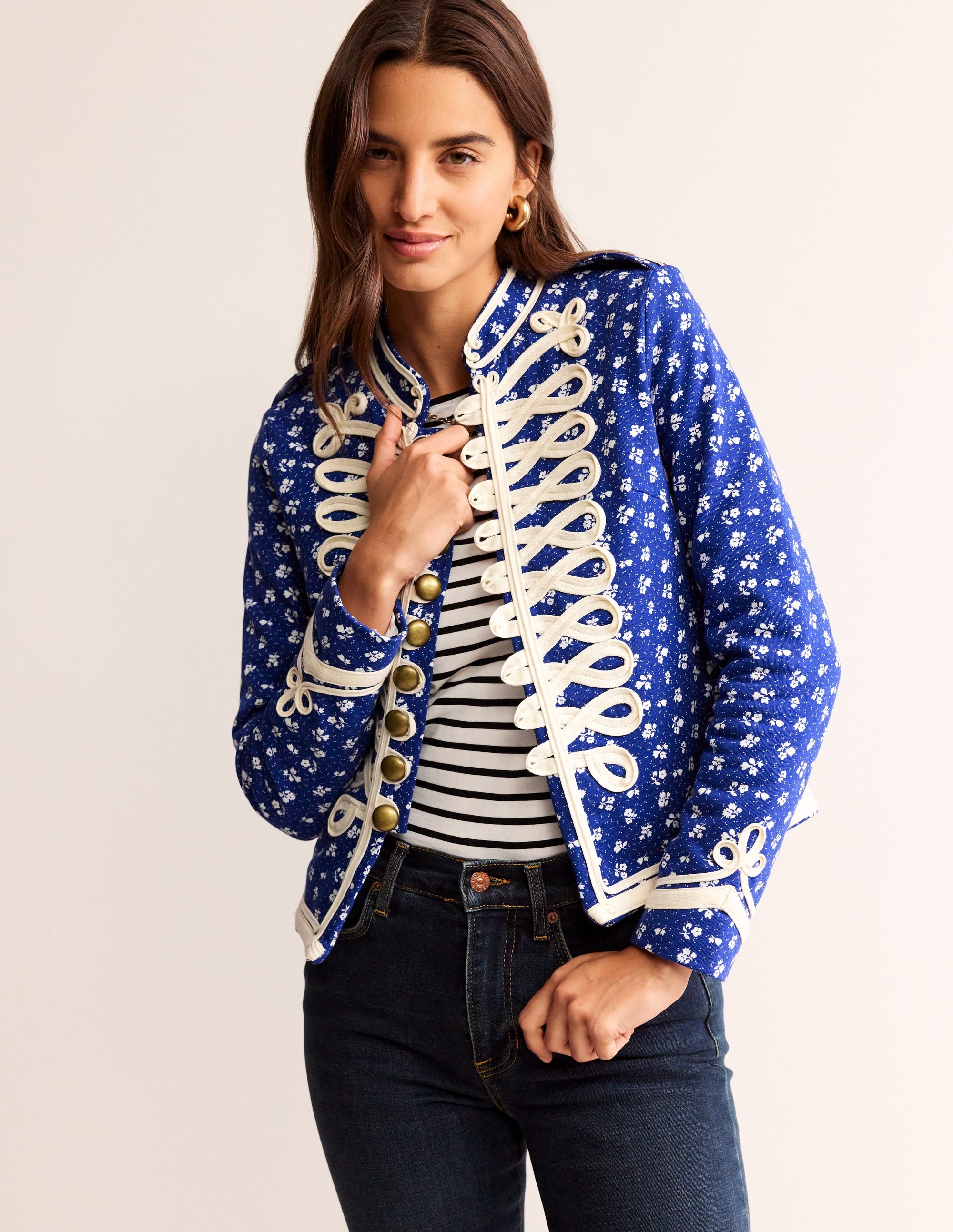 Militärjacke aus Jersey-Blau - Image 4