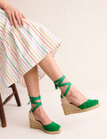 Cassie Espadrilles mit Keilabsatz-Baumgrün