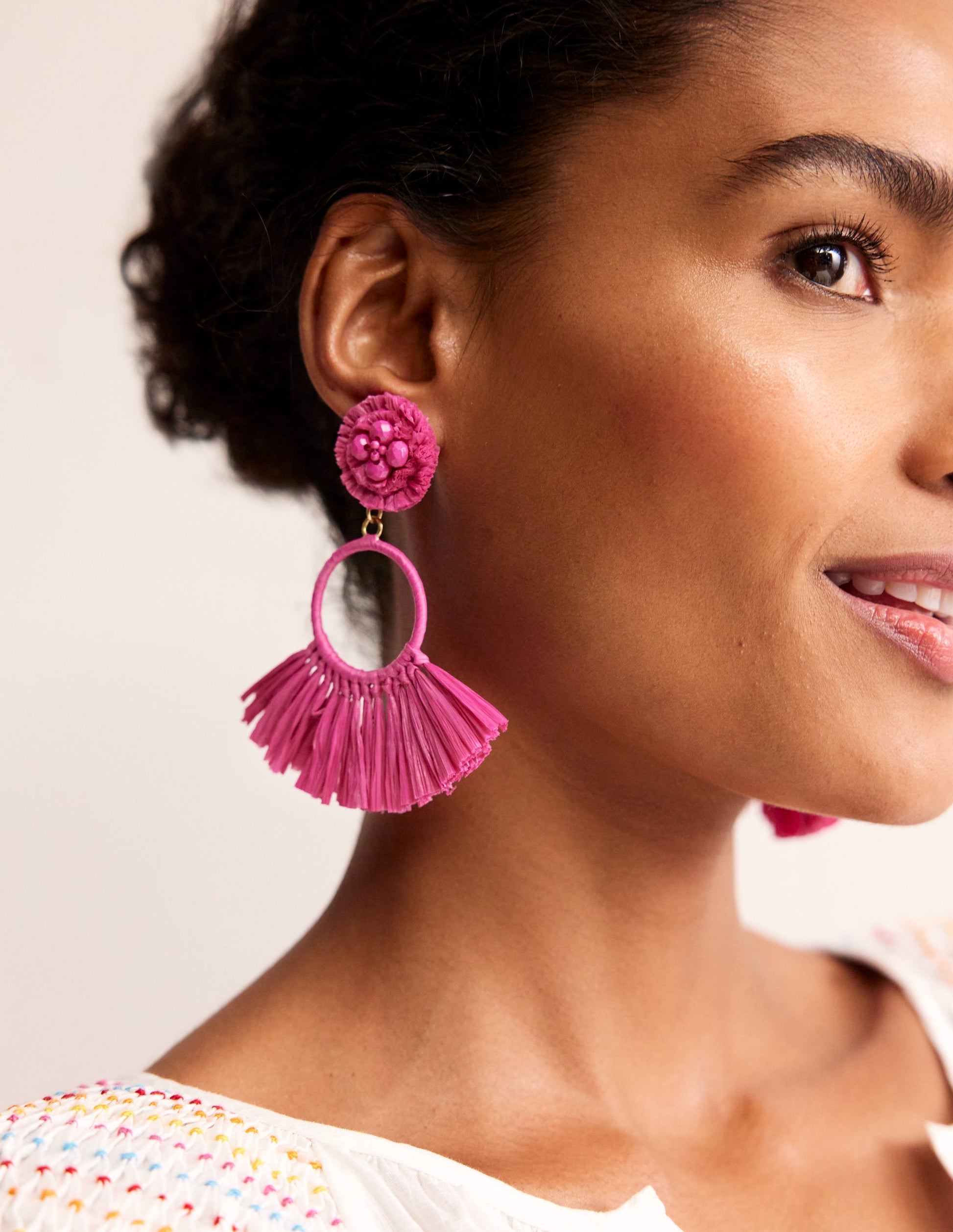 Tassel Ring Earrings-Plum Blossom-1