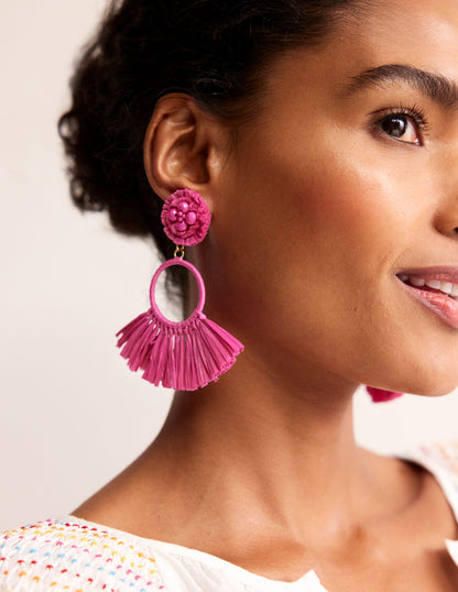 Tassel Ring Earrings-Plum Blossom-1