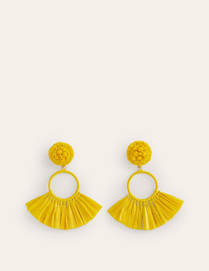 Boucles d'oreilles à pampilles-Jaune soleil chaud-2