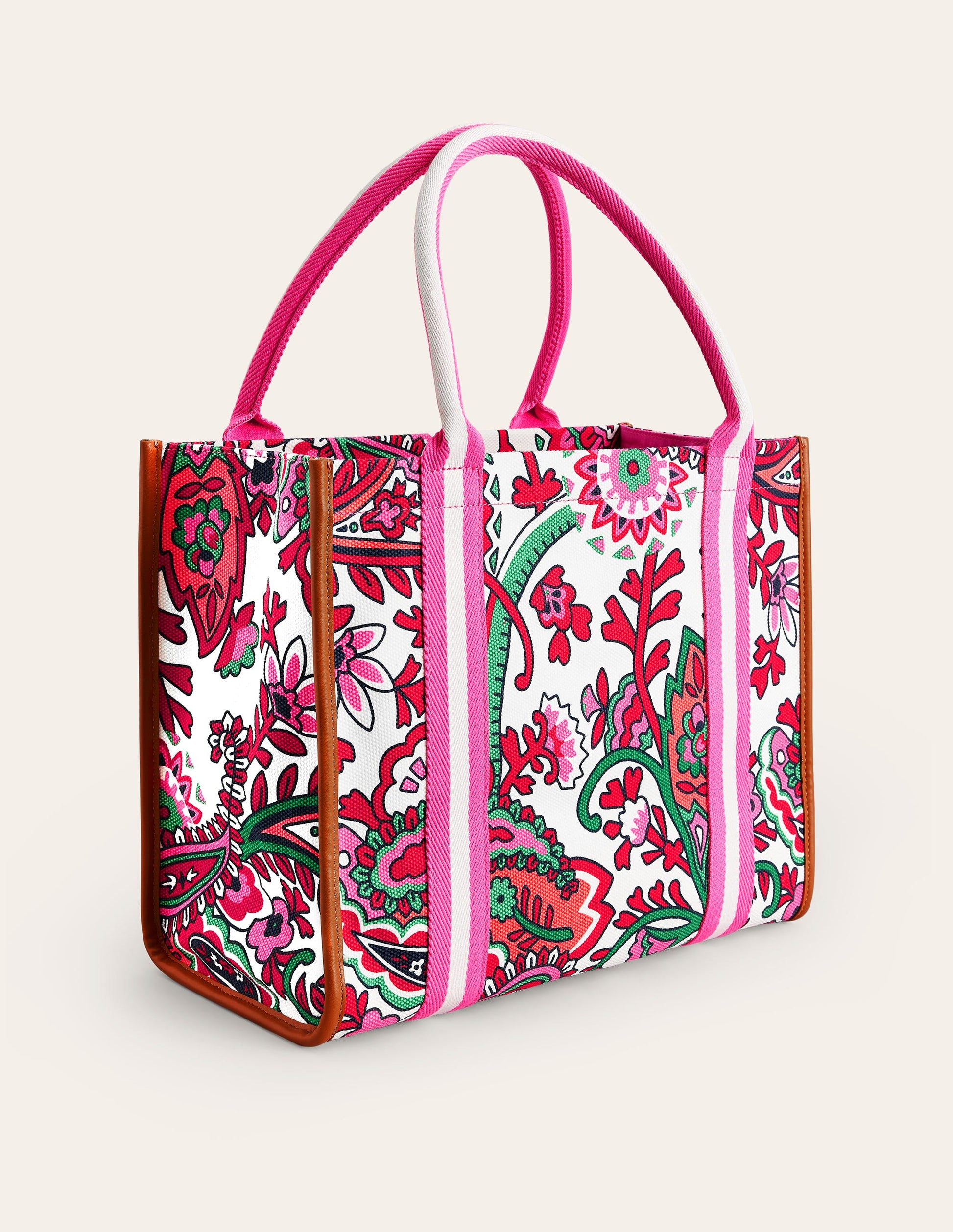 Tilda Canvas-Tragetasche-Naturweiß, Phantasievolles Paisley-3