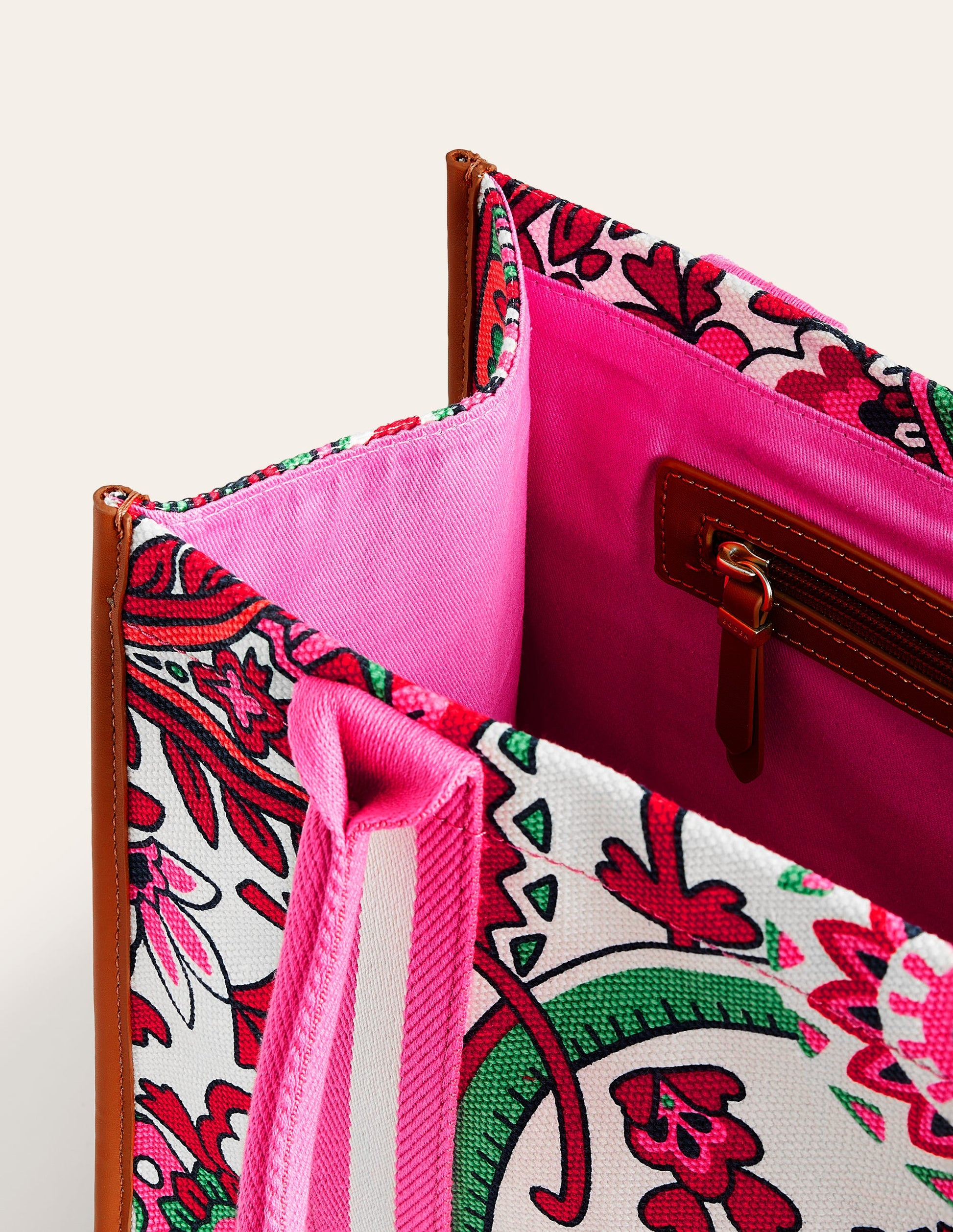 Tilda Canvas-Tragetasche-Naturweiß, Phantasievolles Paisley-4