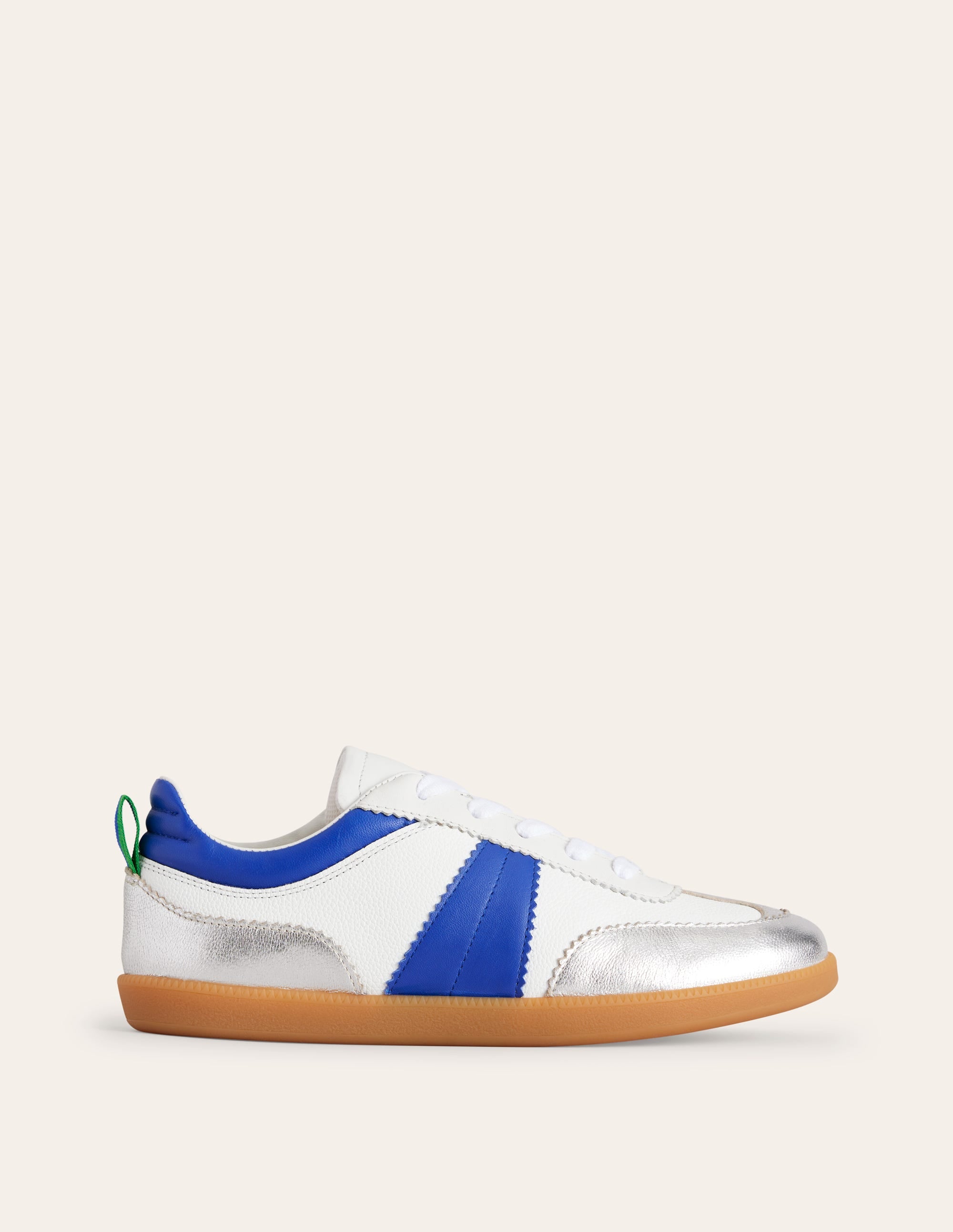Erin Retro-Tennisschuhe-Weiß, leuchtendes Blau und Silber - Image 2