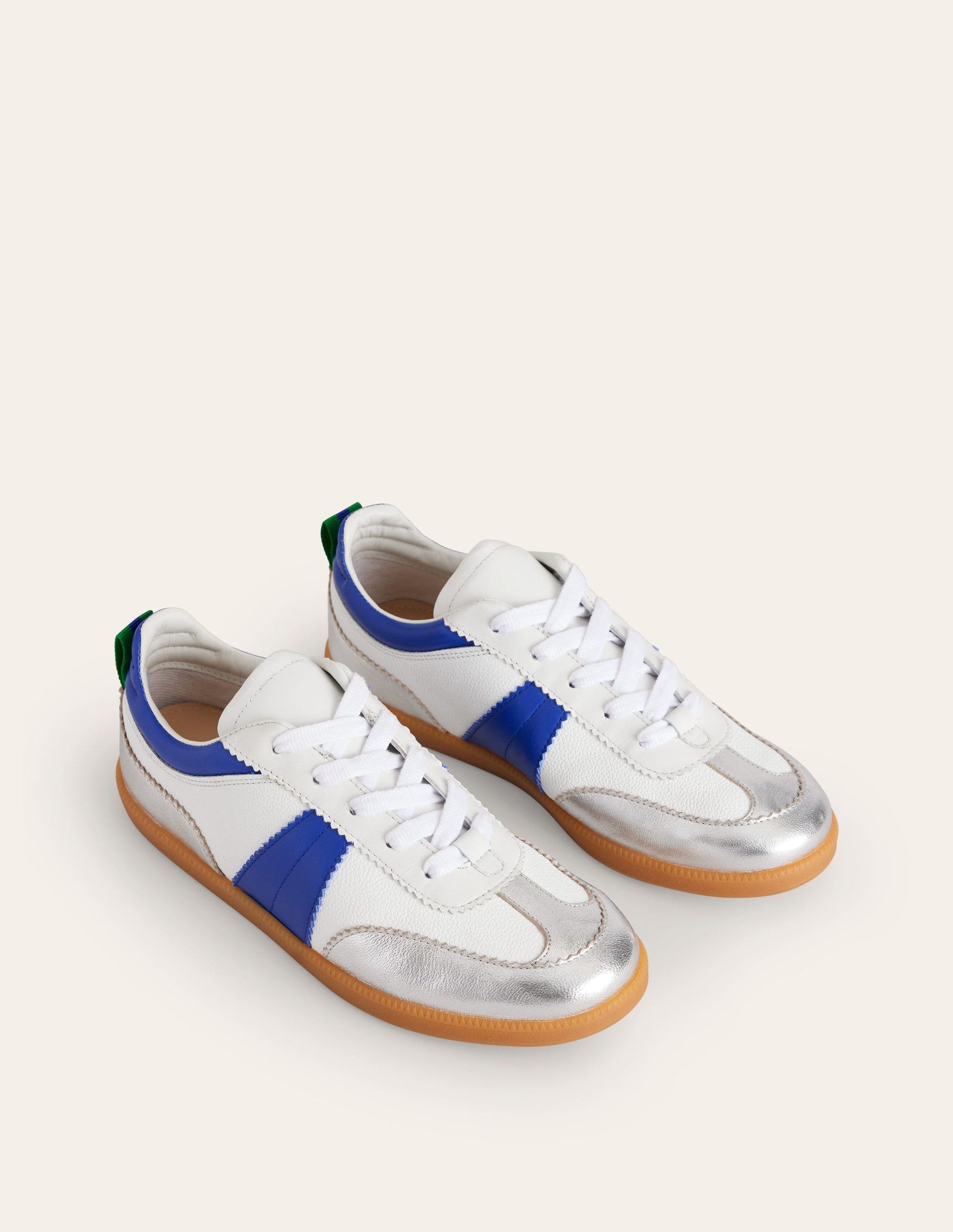 Erin Retro-Tennisschuhe-Weiß, leuchtendes Blau und Silber-3