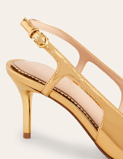 Riemchenpumps mit Cut-out-Gold Spiegelglanz-4