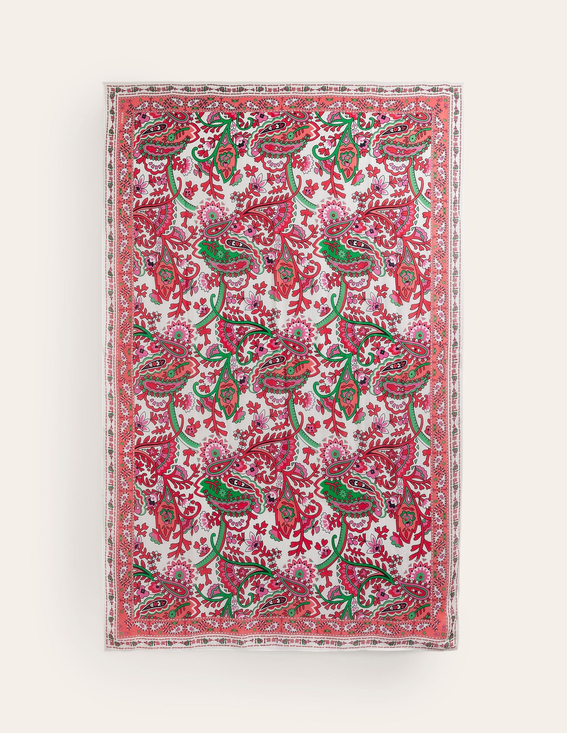 Printed Sarong Scarf-Ivory, Fantastical Paisley-3
