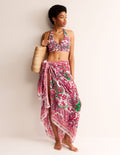 Printed Sarong Scarf-Ivory, Fantastical Paisley