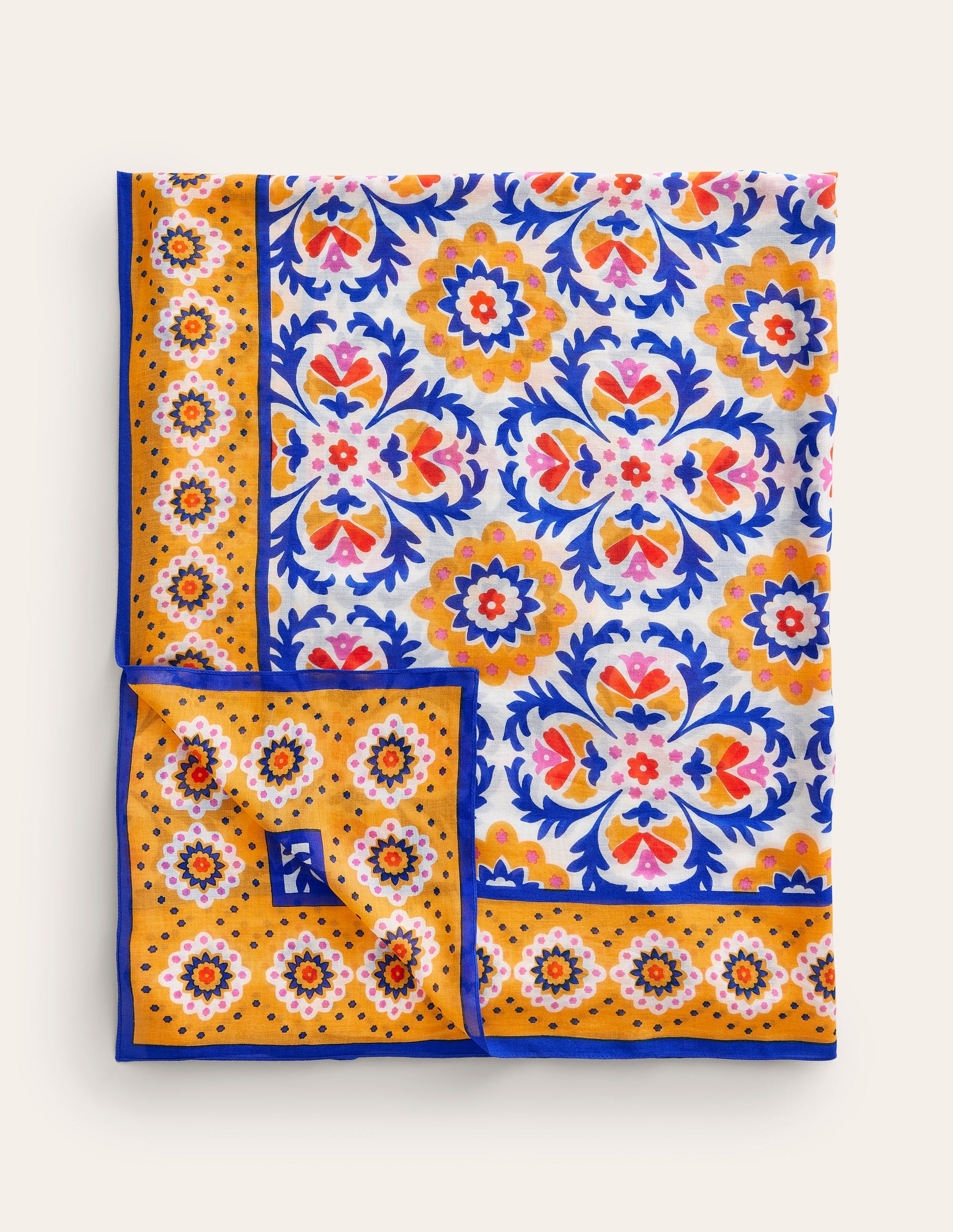 Sarong-Schal mit Muster-Künstlerisches Gold, Mosaik Blüte-2