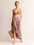 Sarong-Schal mit Muster-Künstlerisches Gold, Mosaik Blüte