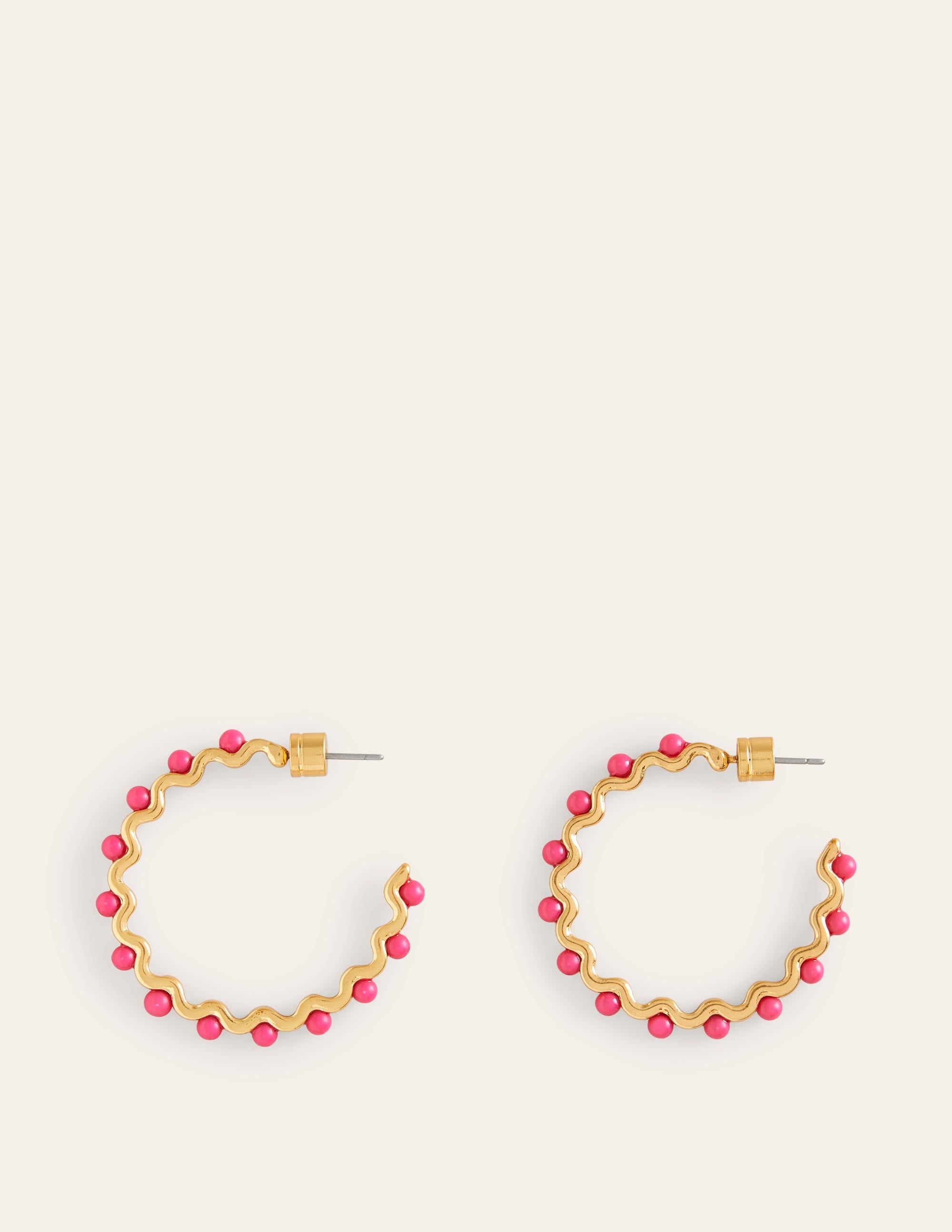 Draht-Creolen mit Perlen-Pink - Image 3