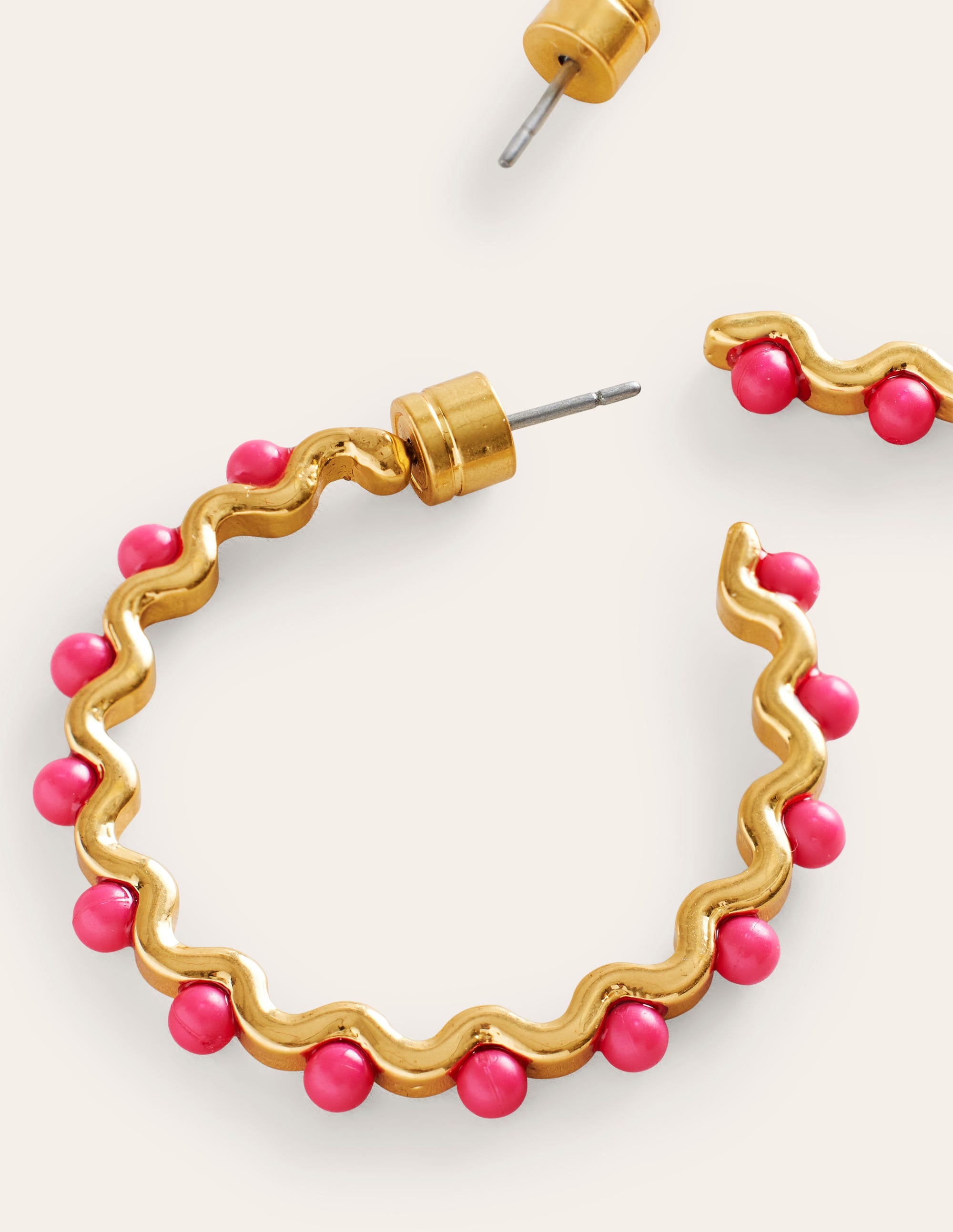 Draht-Creolen mit Perlen-Pink - Image 4