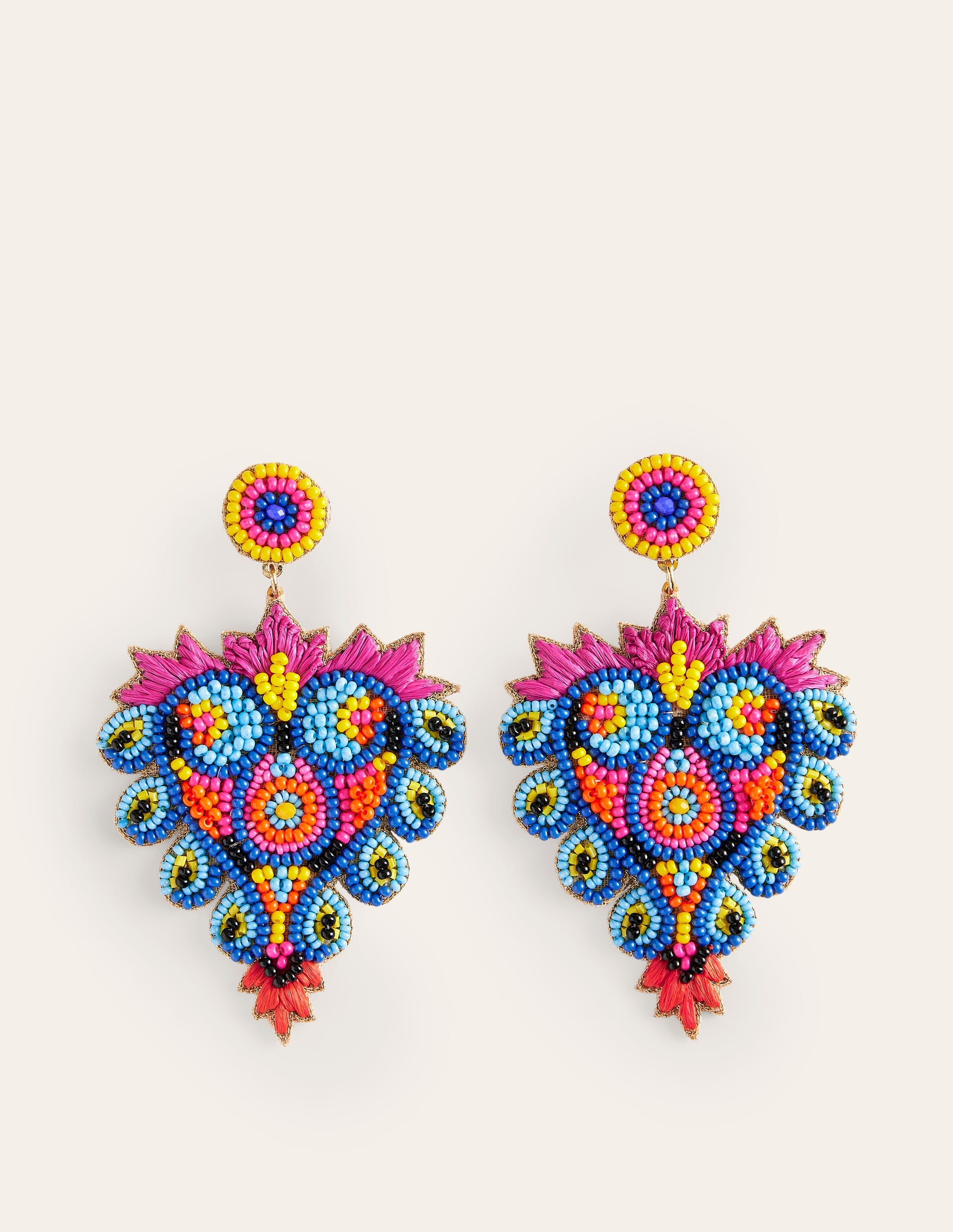 Boucles d'oreilles avec motif en perles-Cœur - Image 2