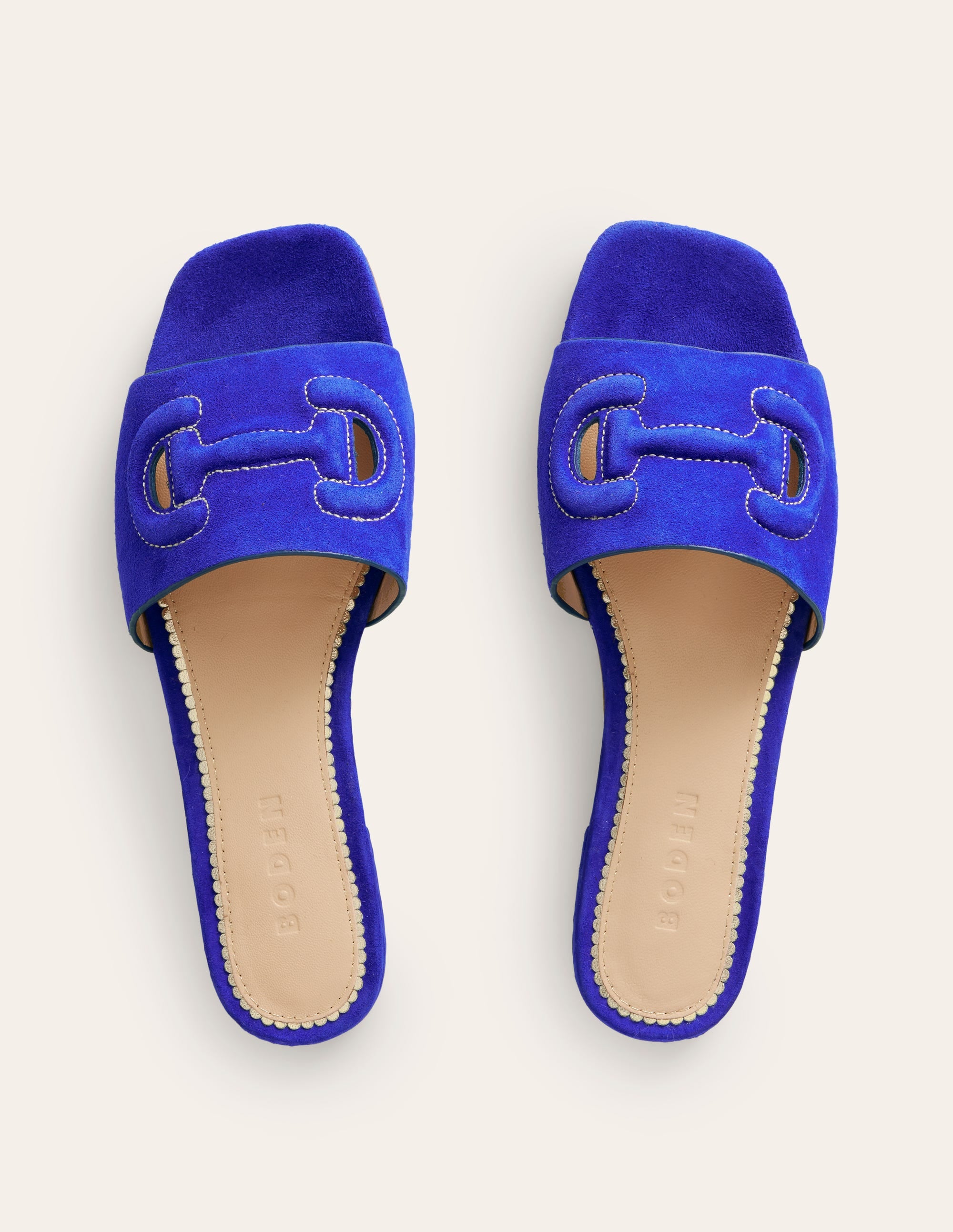 Pantoletten mit Cut-out-Trensendetail-Hellblau - Image 5