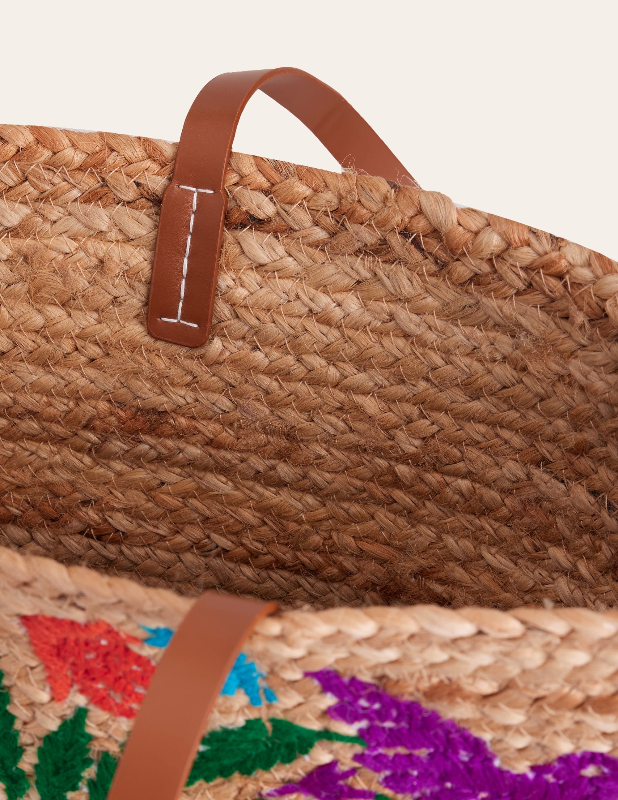 Embroidered Basket Bag-Parrot Embroidery - Image 4