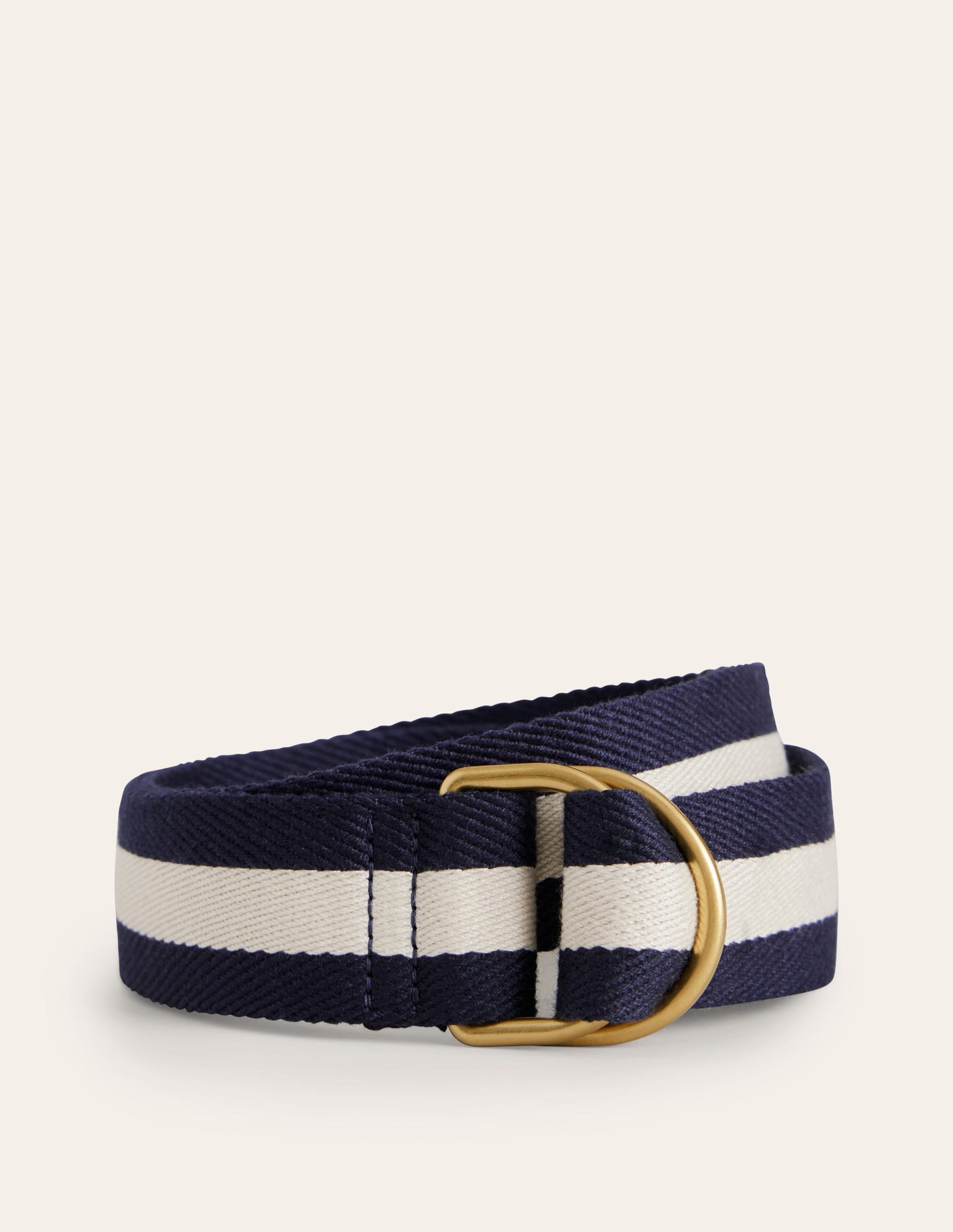 Ceinture en toile avec anneau en D-Arctic/Ivory Stripe