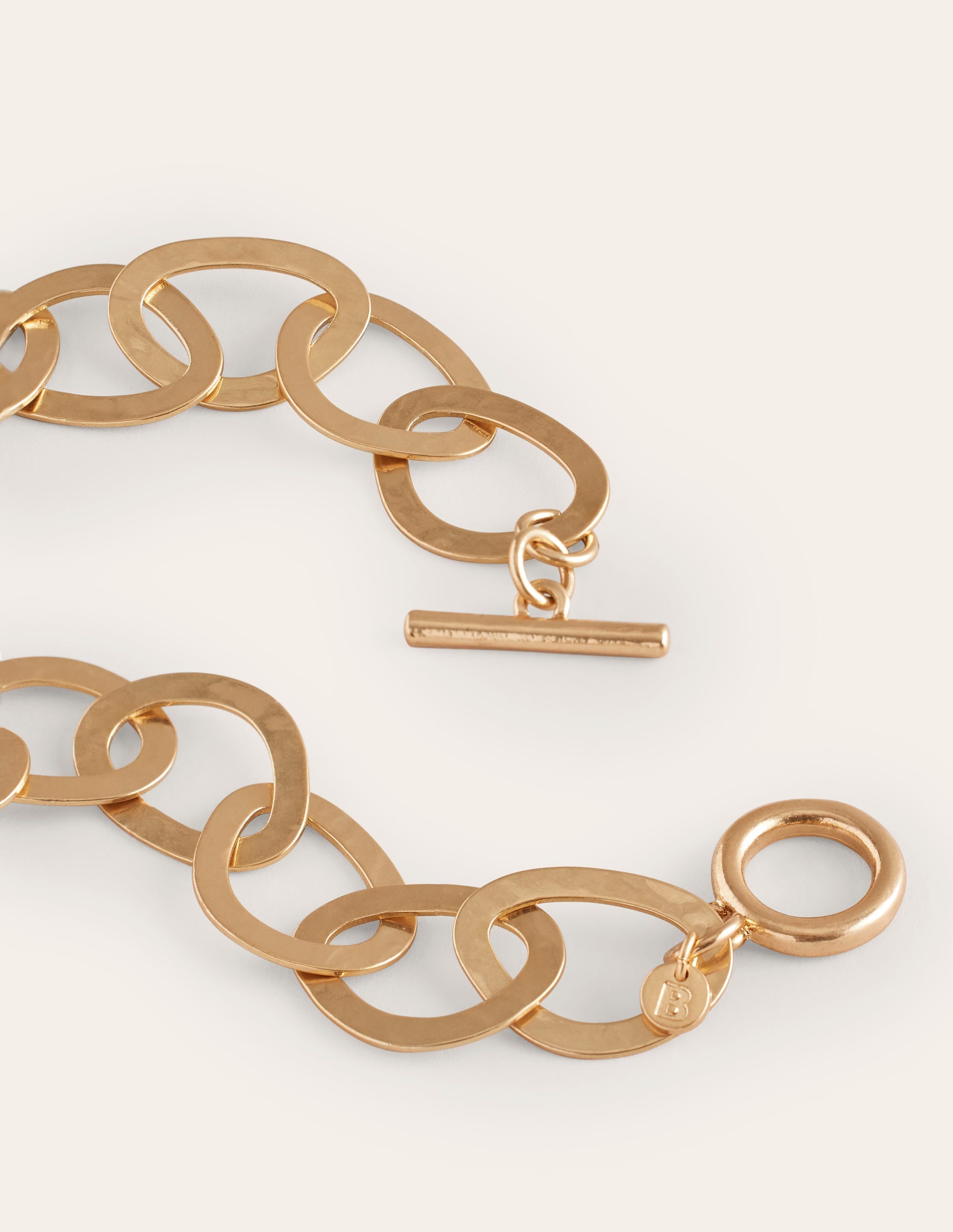 Halskette mit gehämmerten Gliedern-Gold - Image 3
