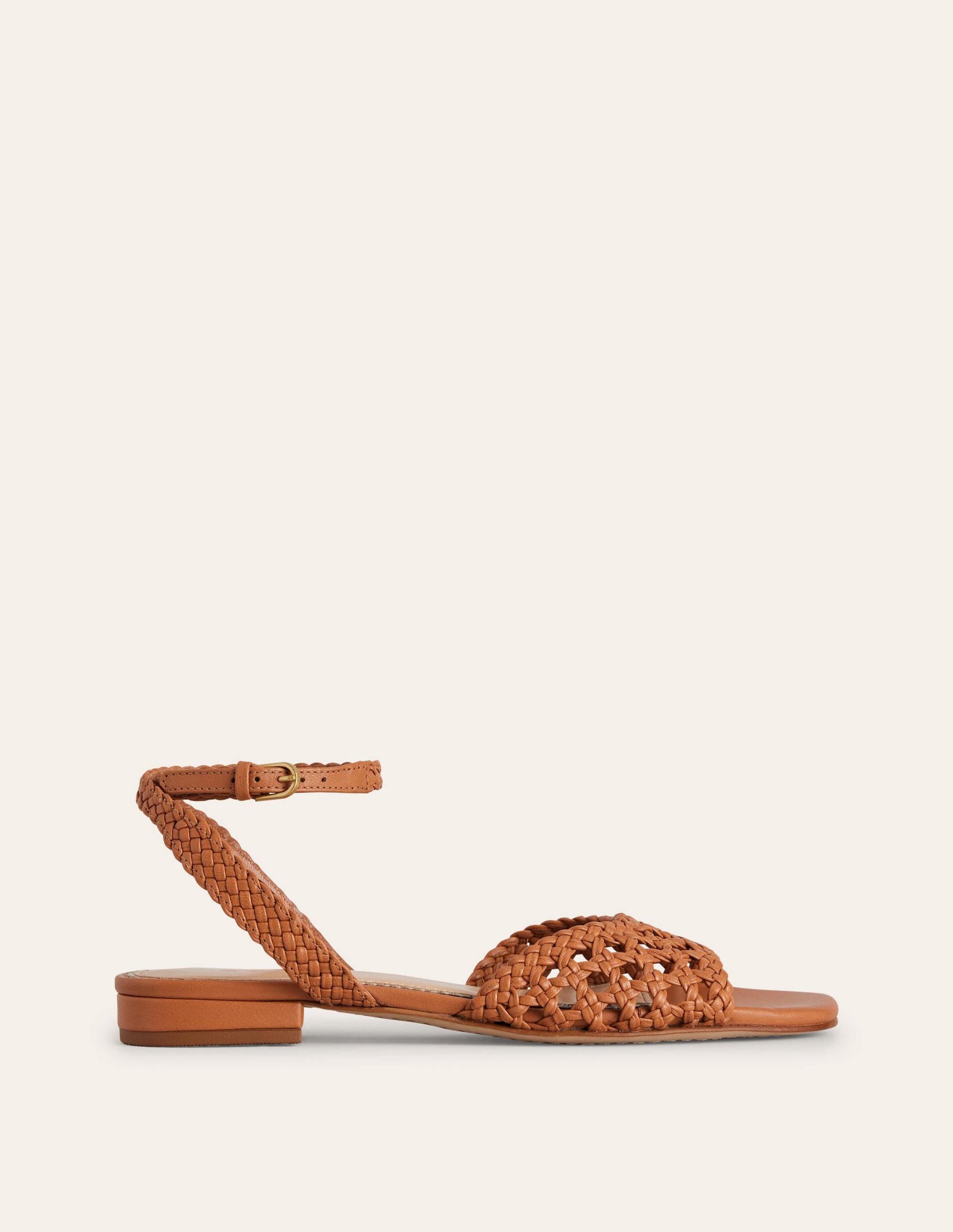 Flache Flechtsandalen-Hellbraun-1