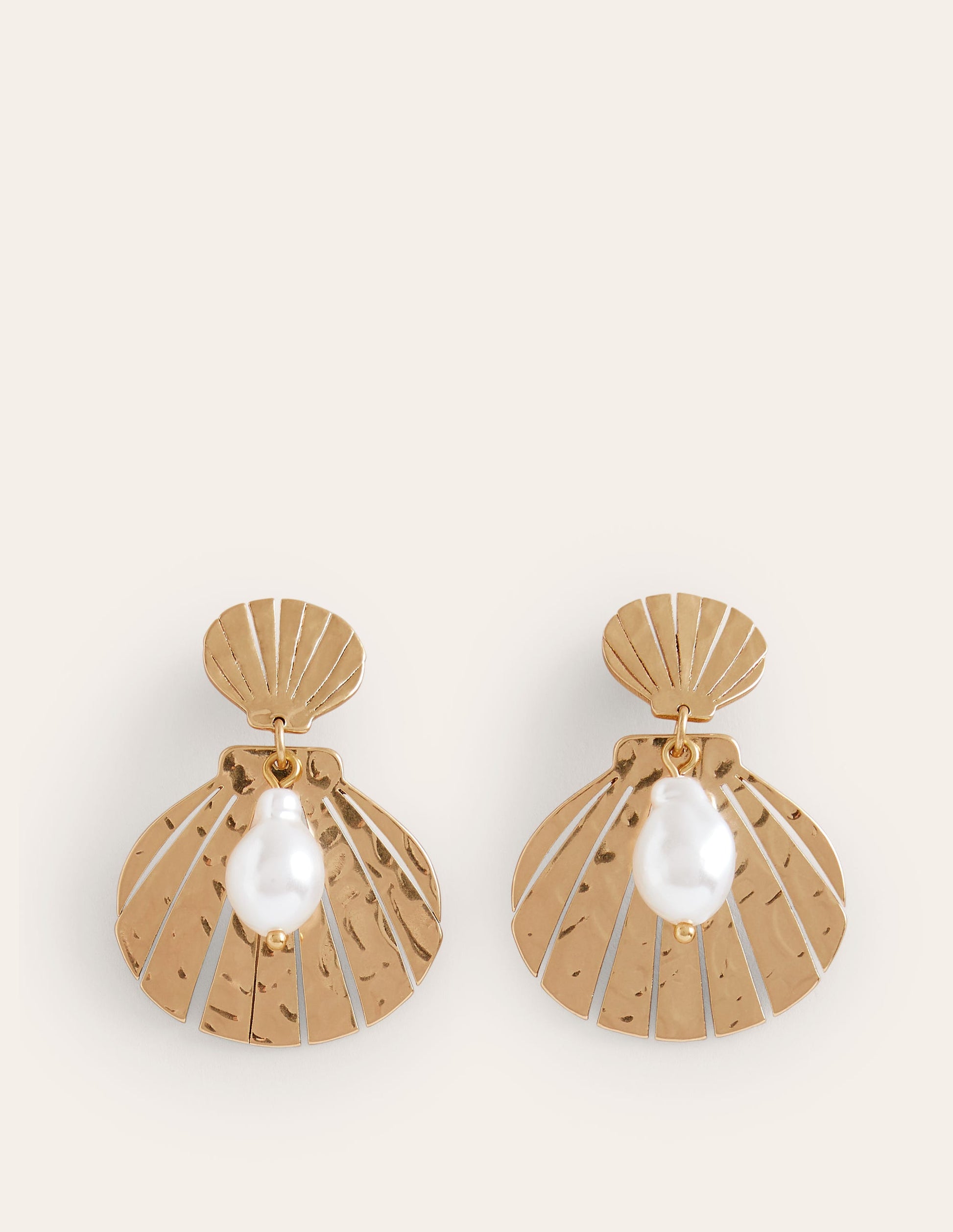 Metal Cut-Out Earrings-Shell-2
