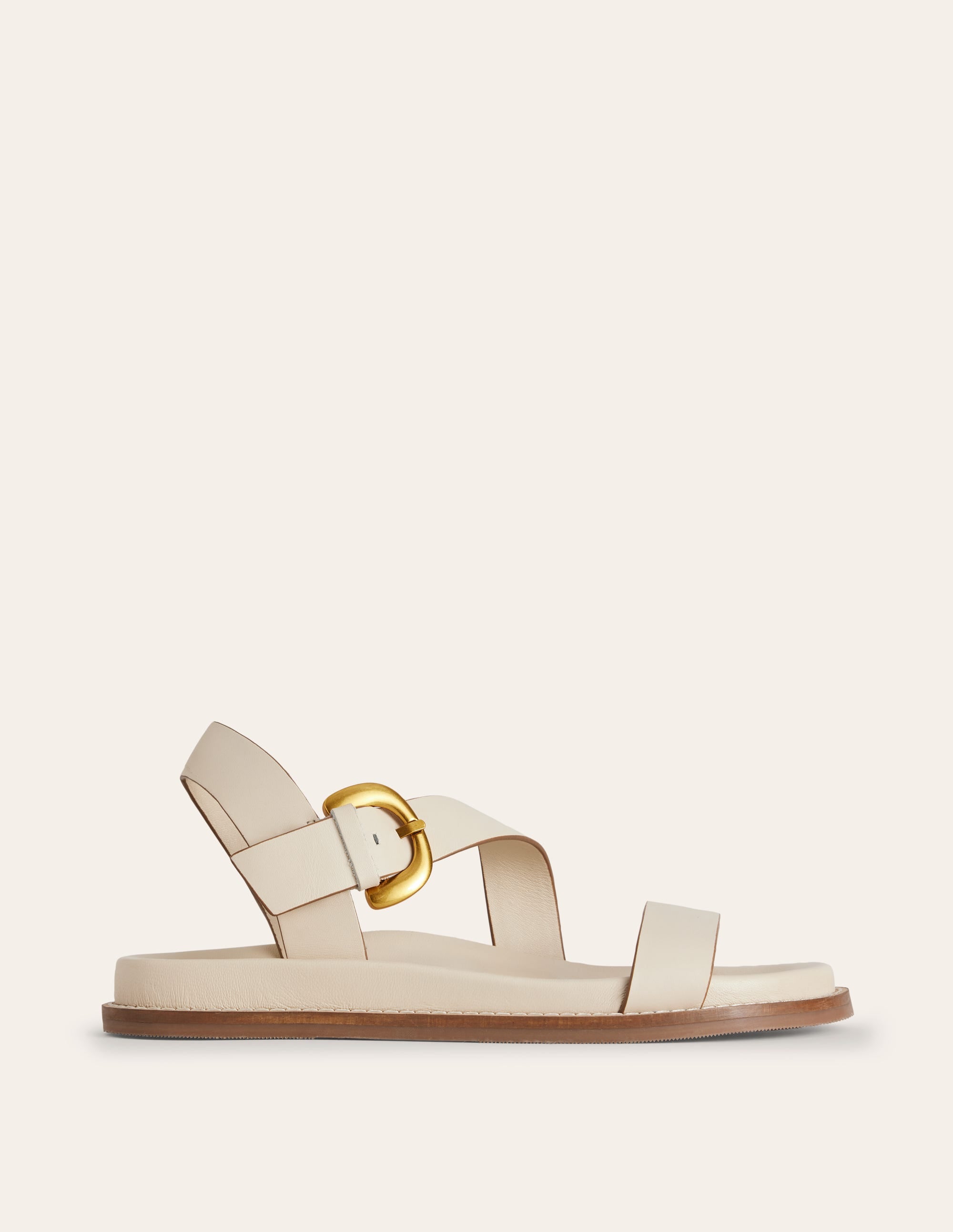Sandale mit dicker Schnalle-Ivory and Navy Spot - Image 2