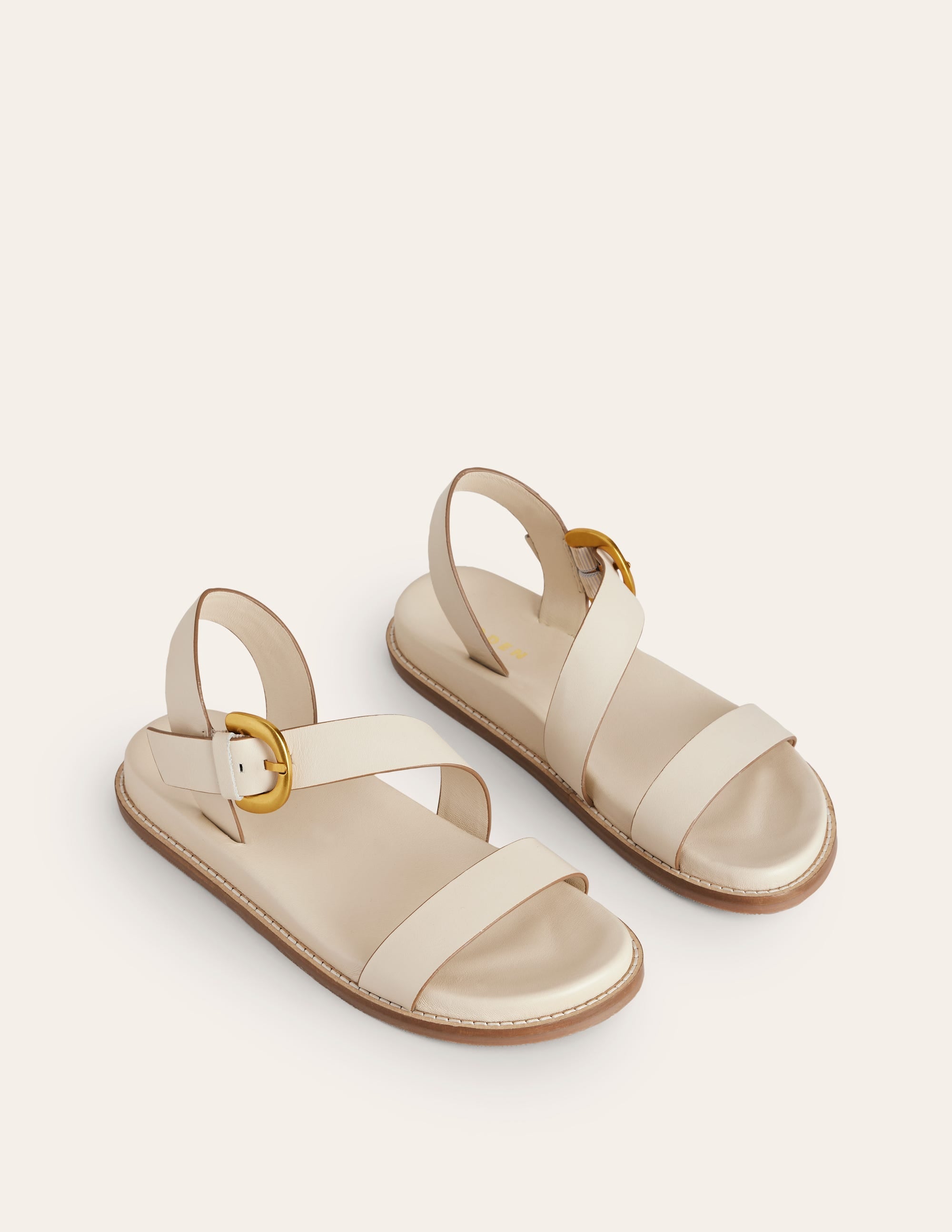 Sandale mit dicker Schnalle-Ivory and Navy Spot - Image 3
