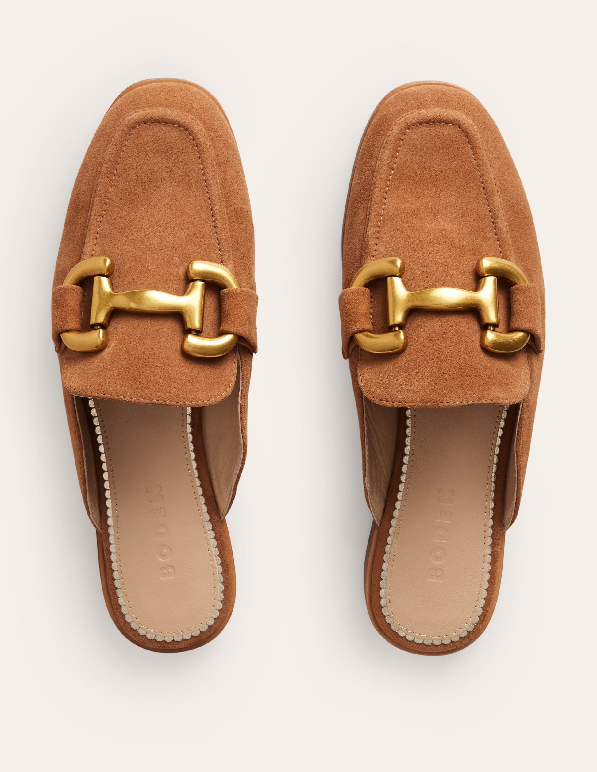 Mules style mocassins Iris à mors-Biscuit au gingembre-5