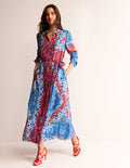 Claudia Maxi-Hemdblusenkleid-Indigofink, Union Jack