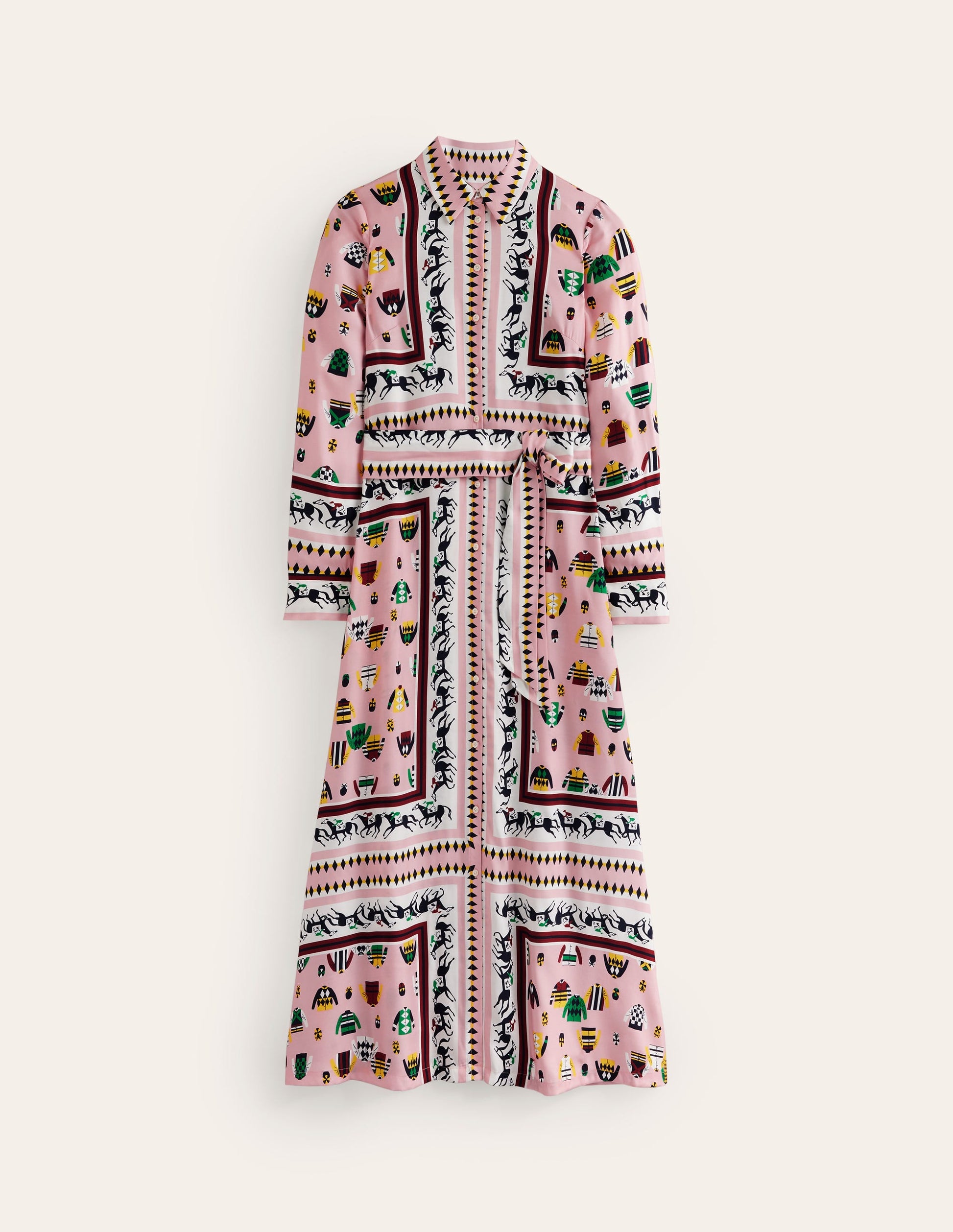 Robe-chemise longue Claudia-Rose craie, courses-6