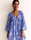 Sarah Maxi-Kaftankleid-Surf The Web, Gardenia Swirl