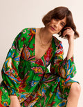 Sarah Maxi Kaftan Dress-Green, Rose Blush