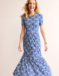 Emma Gestuftes Jersey-Midikleid-Surf the Web, Diamond Wave