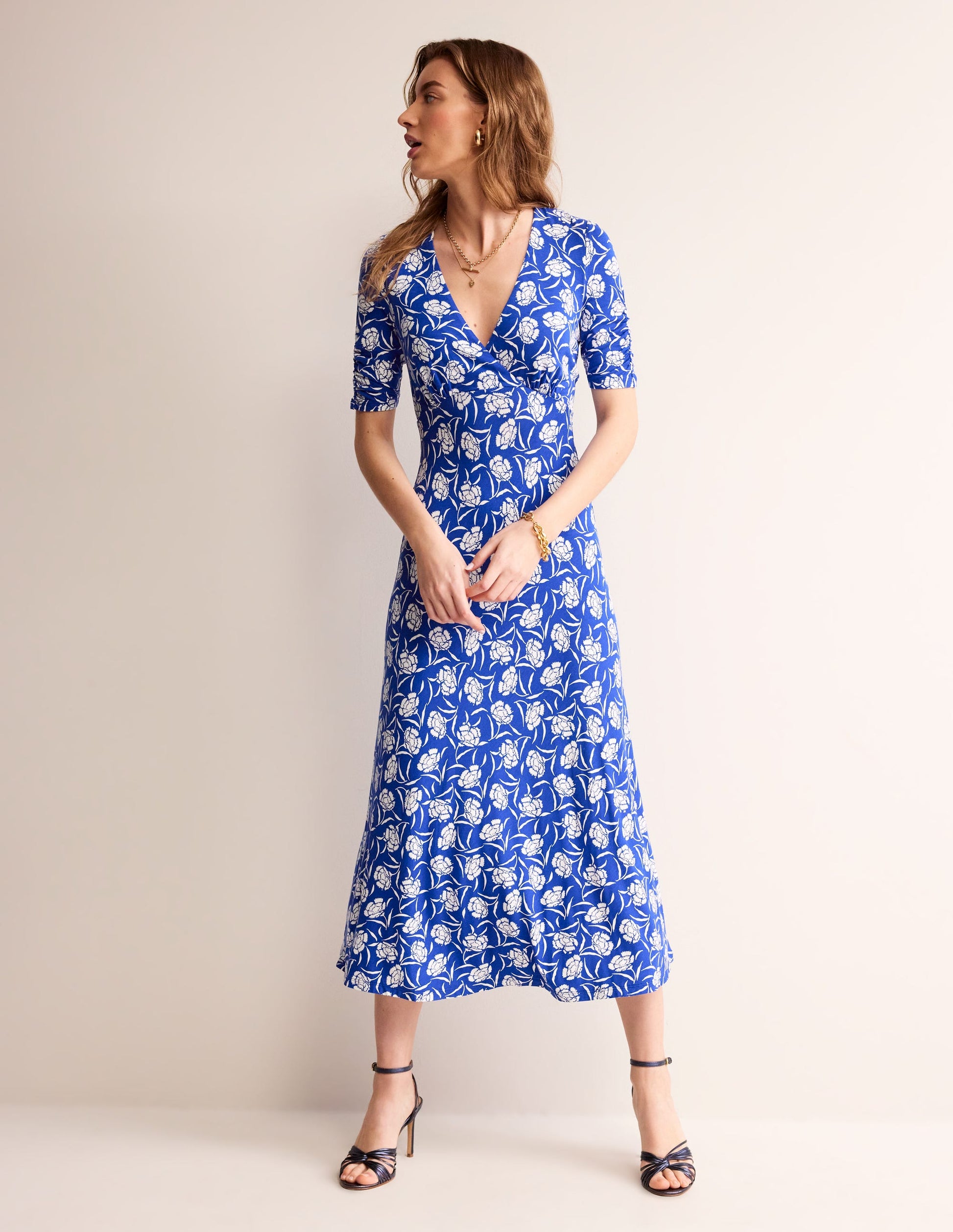 Rebecca Midi-Teekleid aus Jersey-Surf The Web, Pfingstrose-2