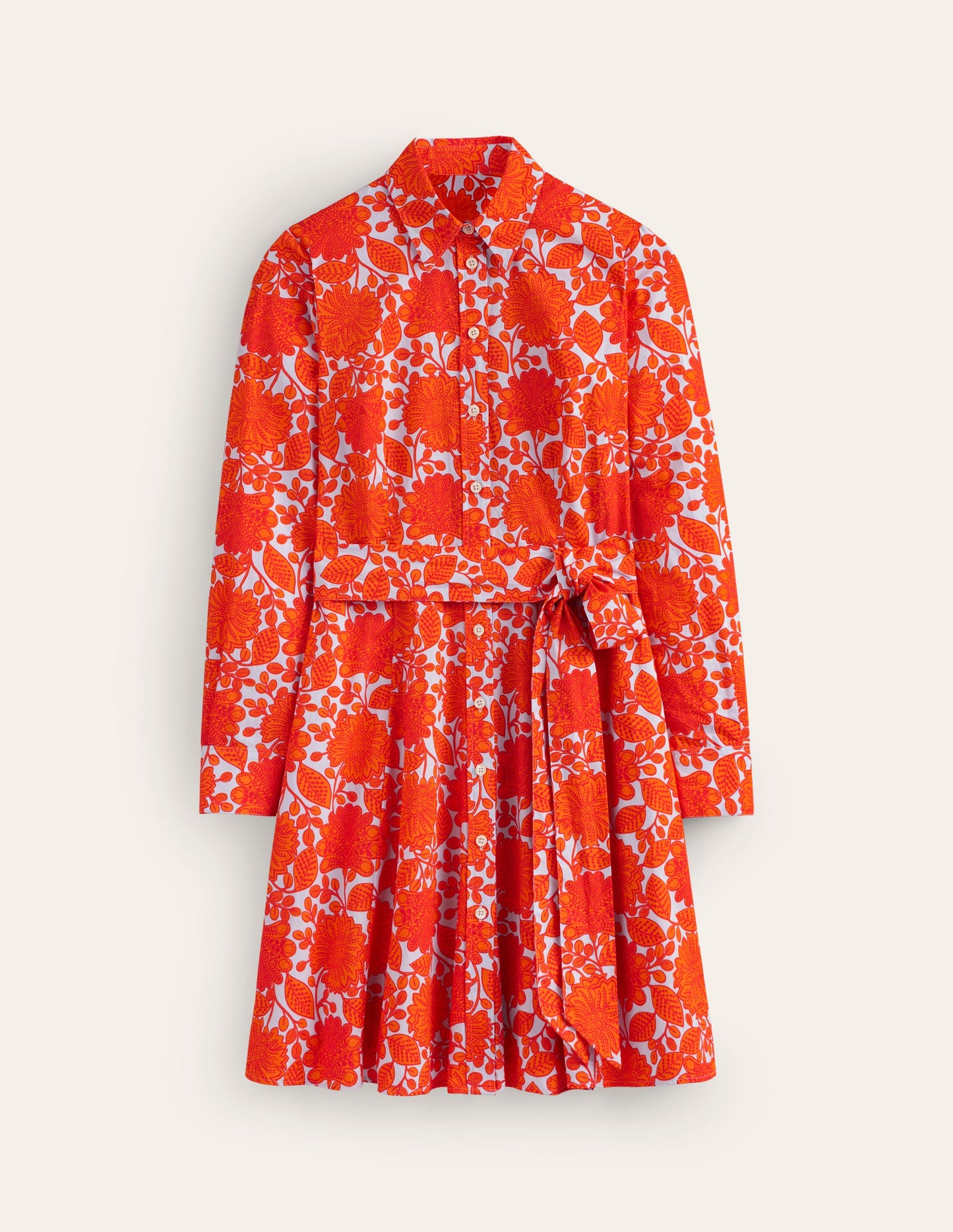 Amy Kurzes Hemdblusenkleid aus Baumwolle-Feuerwerk, Gardenia Swirl