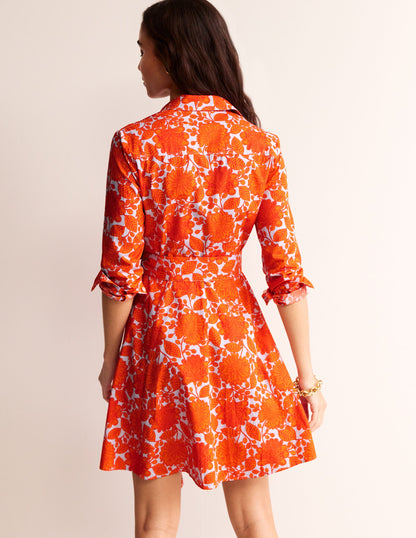 Amy Kurzes Hemdblusenkleid aus Baumwolle-Feuerwerk, Gardenia Swirl-3
